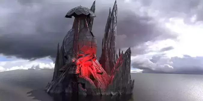 Dark Steppenwolf tower Mountains