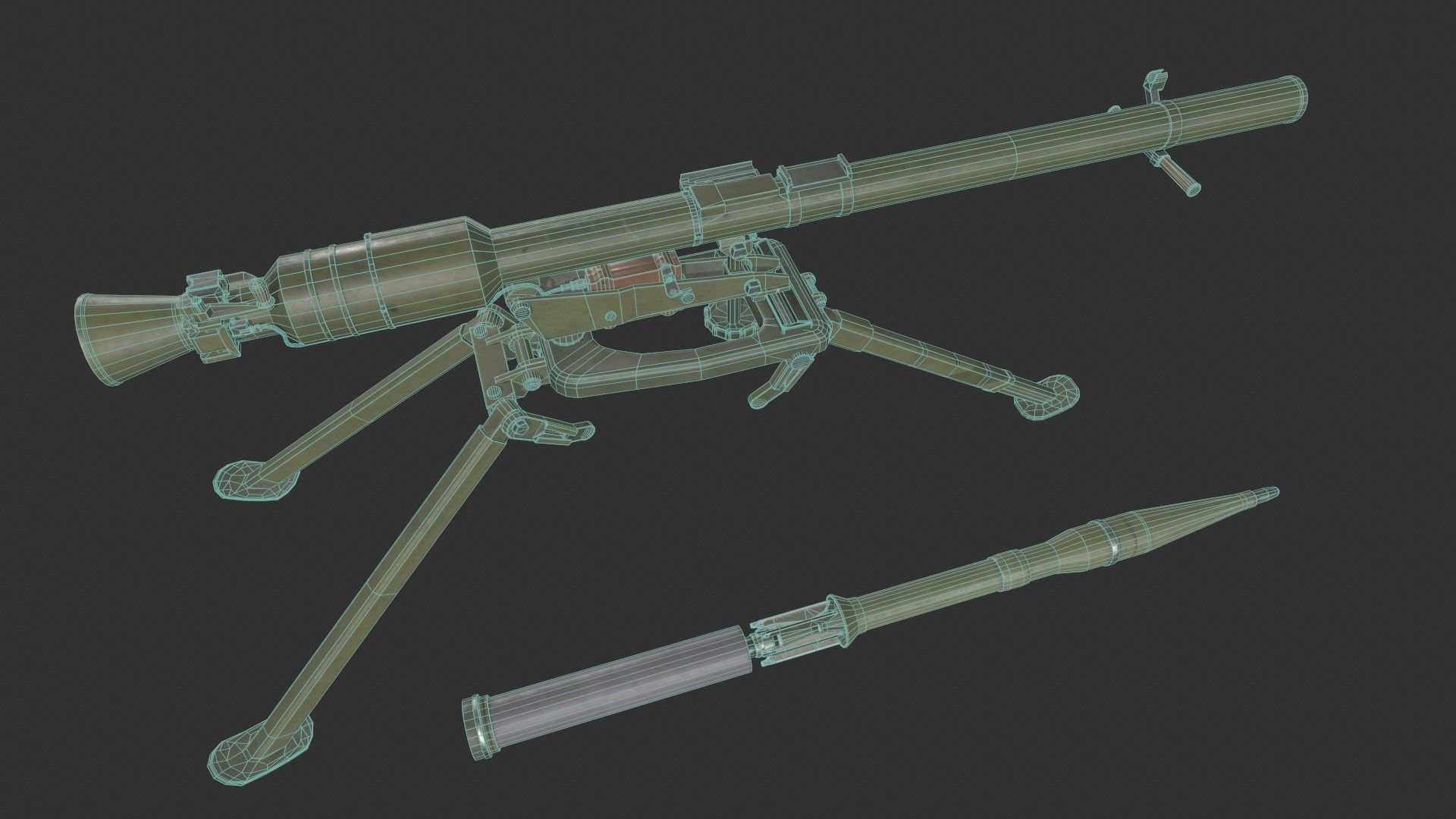 SPG-9 Spear - Kopyo Low-poly 3D model_9