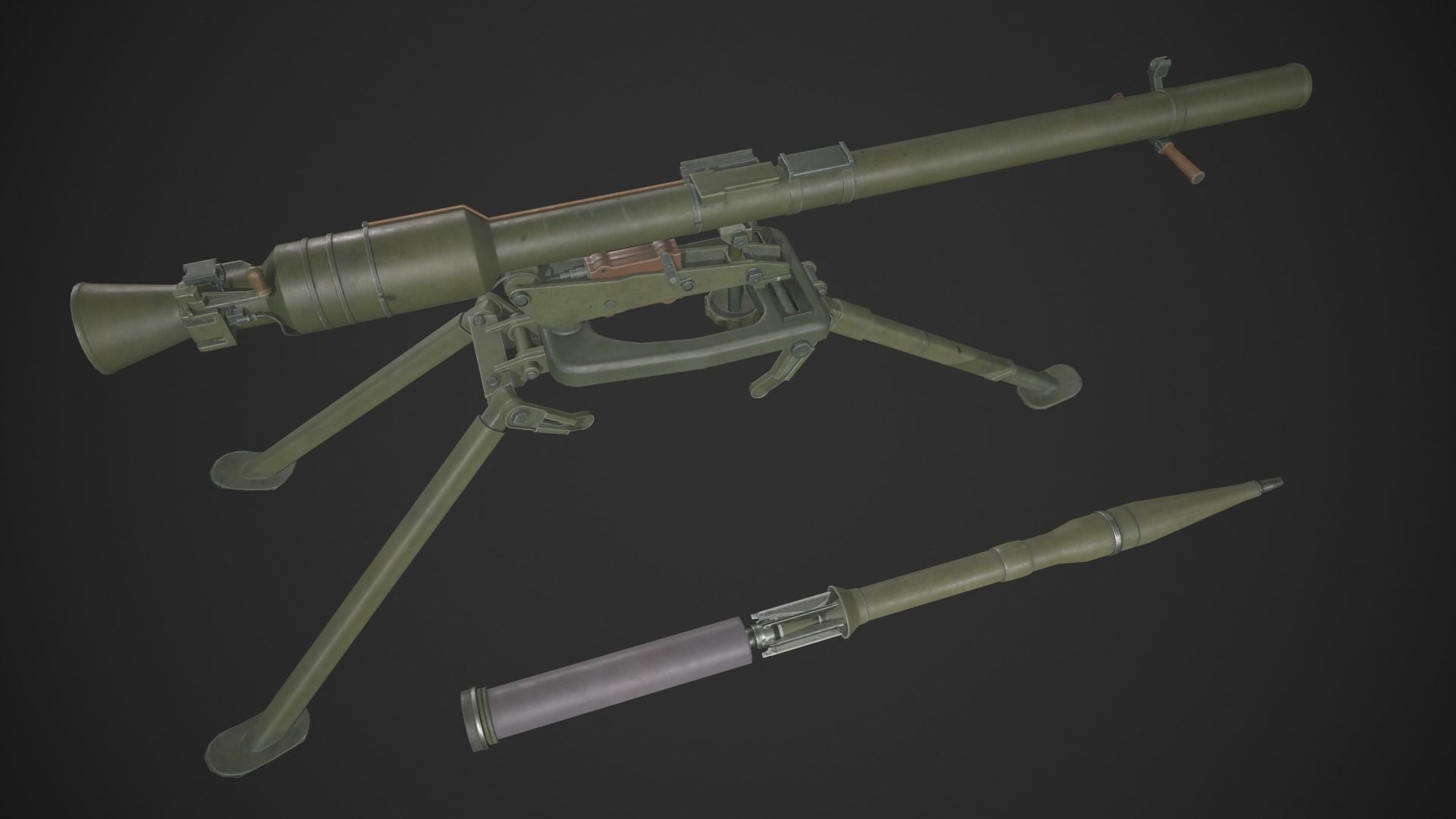 SPG-9 Spear - Kopyo Low-poly 3D model_8