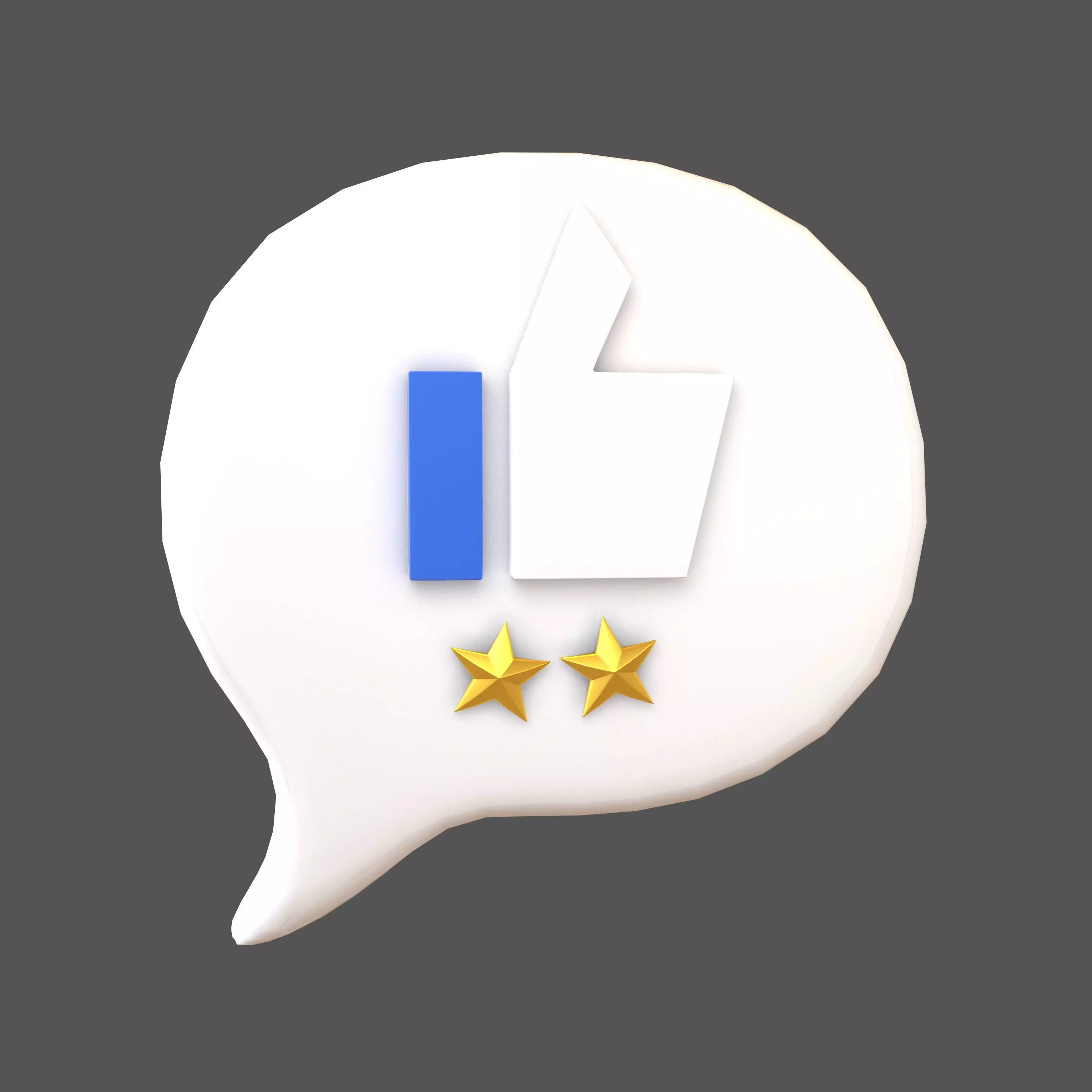 Rating Two Star Bubble Icon V2 005 Low-poly 3D model_0