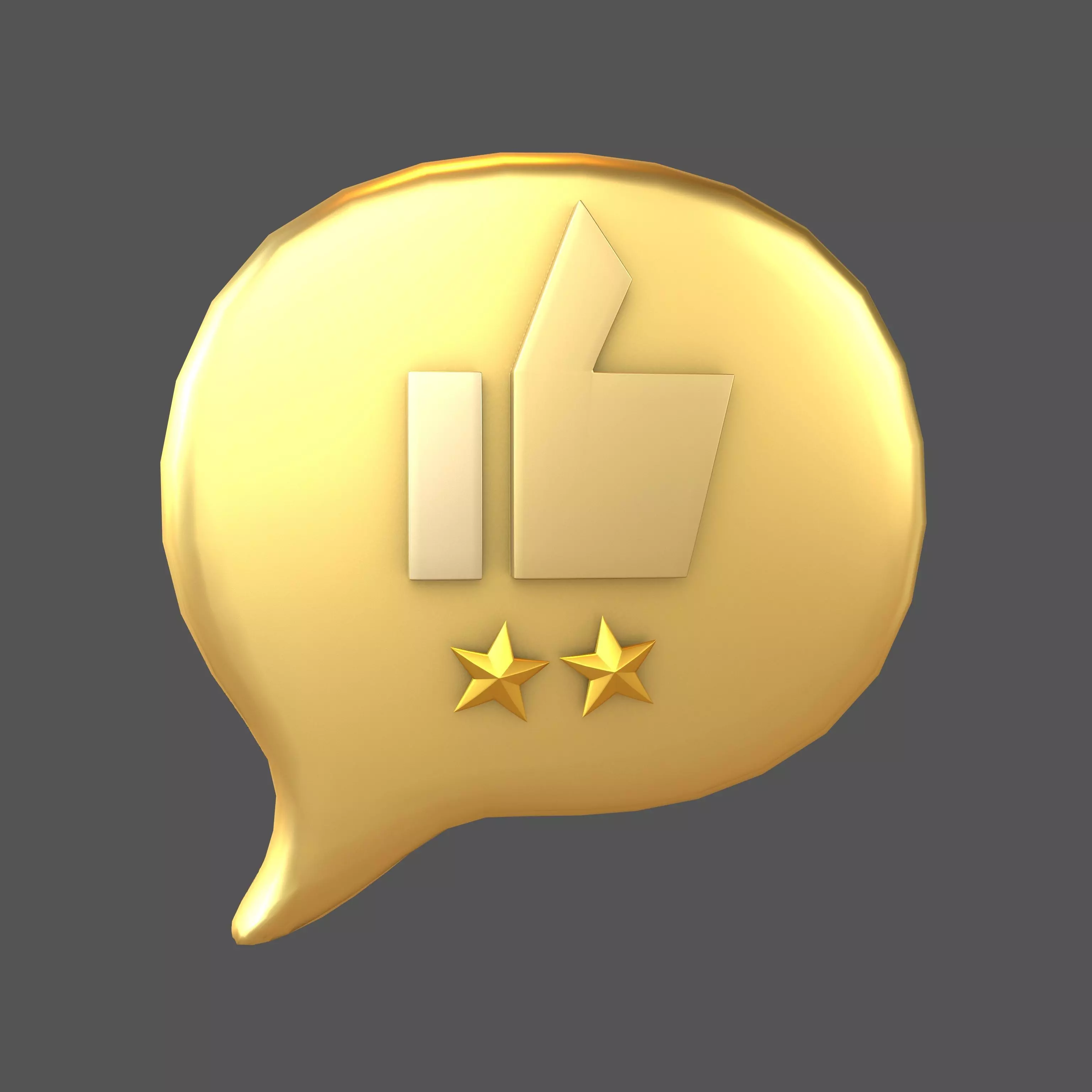 Rating Two Star Bubble Icon V2 009 Low-poly 3D model_0