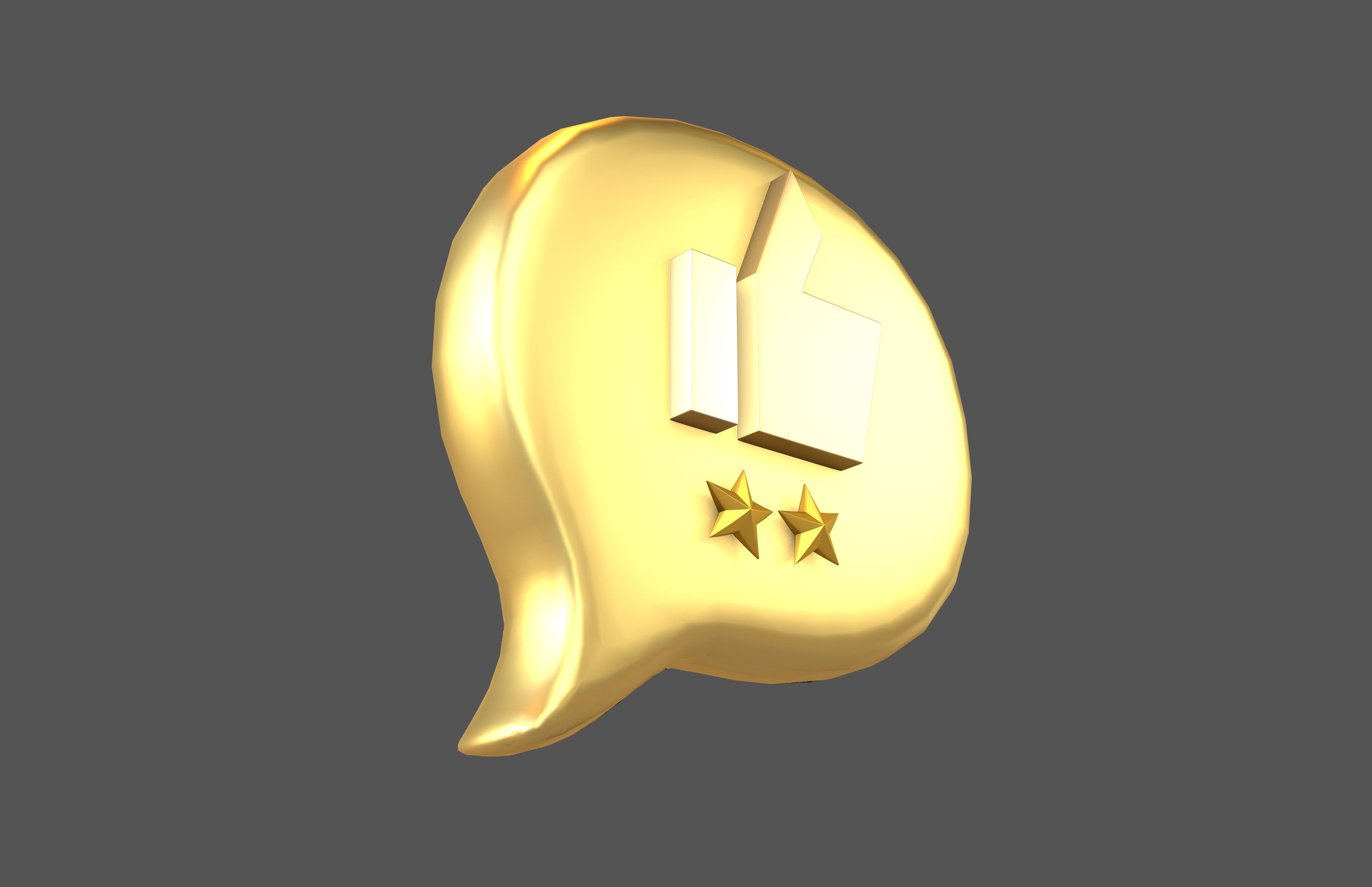 Rating Two Star Bubble Icon V2 009 Low-poly 3D model_3