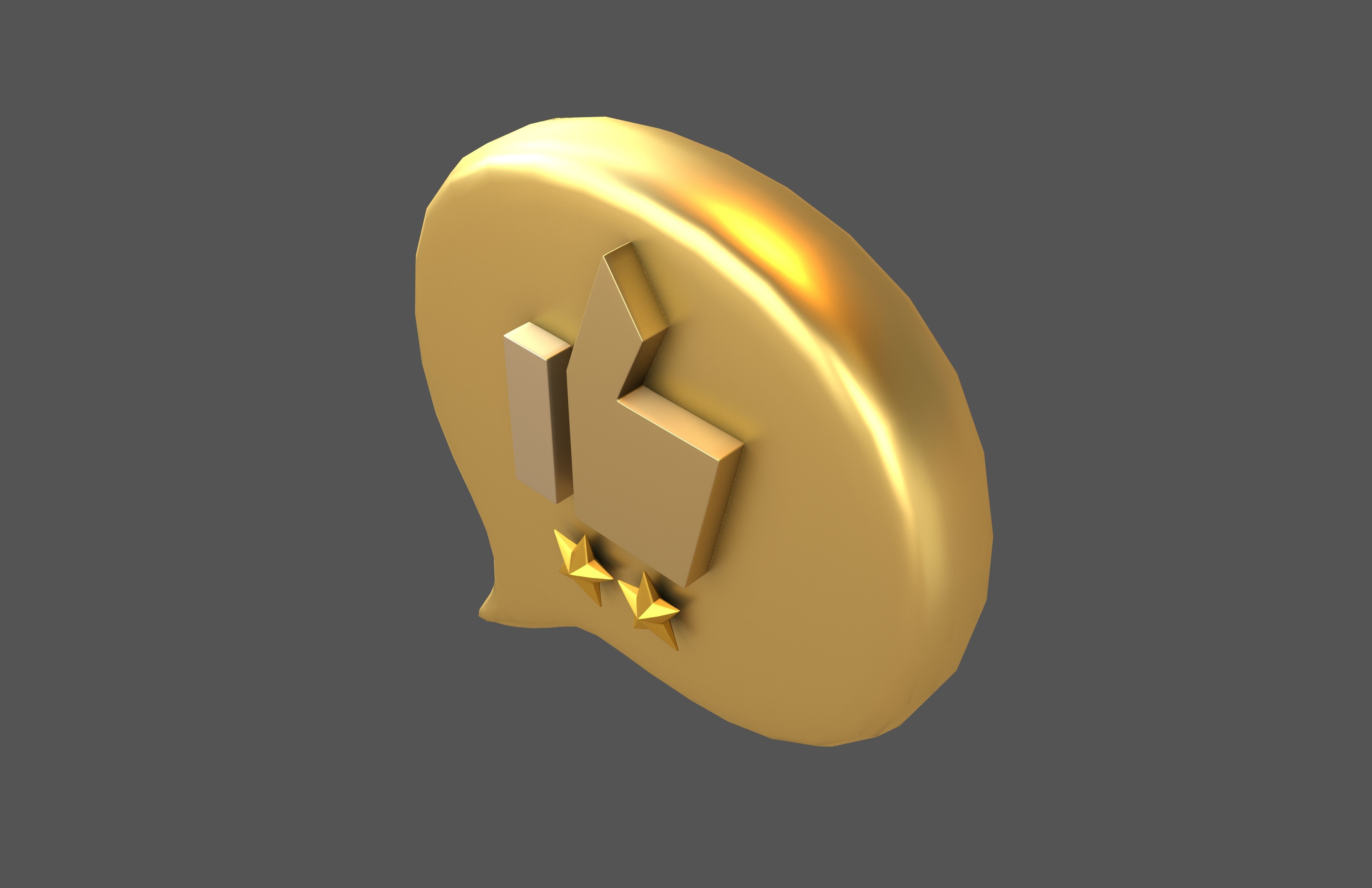 Rating Two Star Bubble Icon V2 009 Low-poly 3D model_2