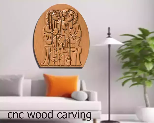 CNC carving  - Pablo Picasso cubism art  pendant 3D print model