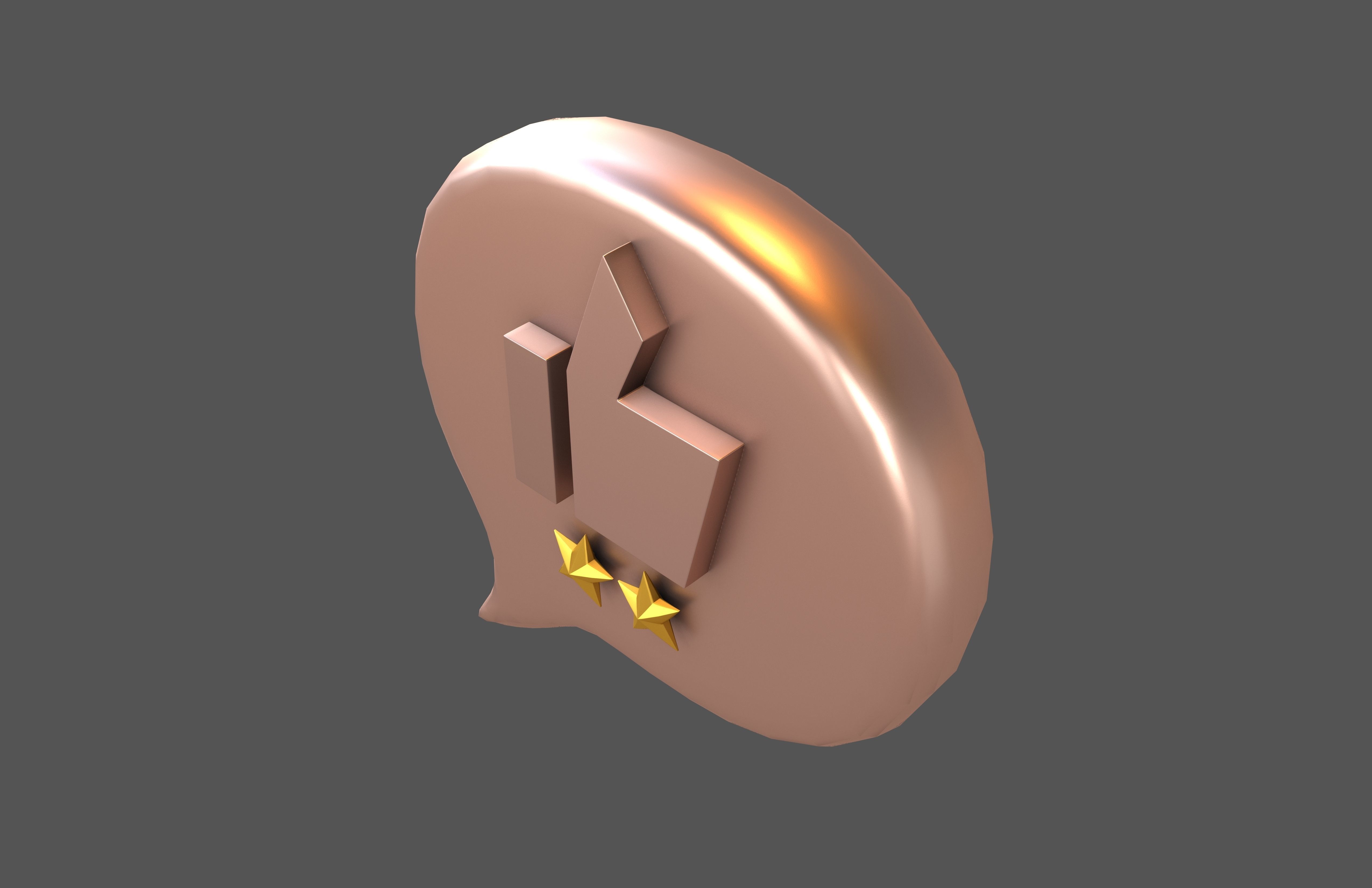 Rating Two Star Bubble Icon V2 011 Low-poly 3D model_3