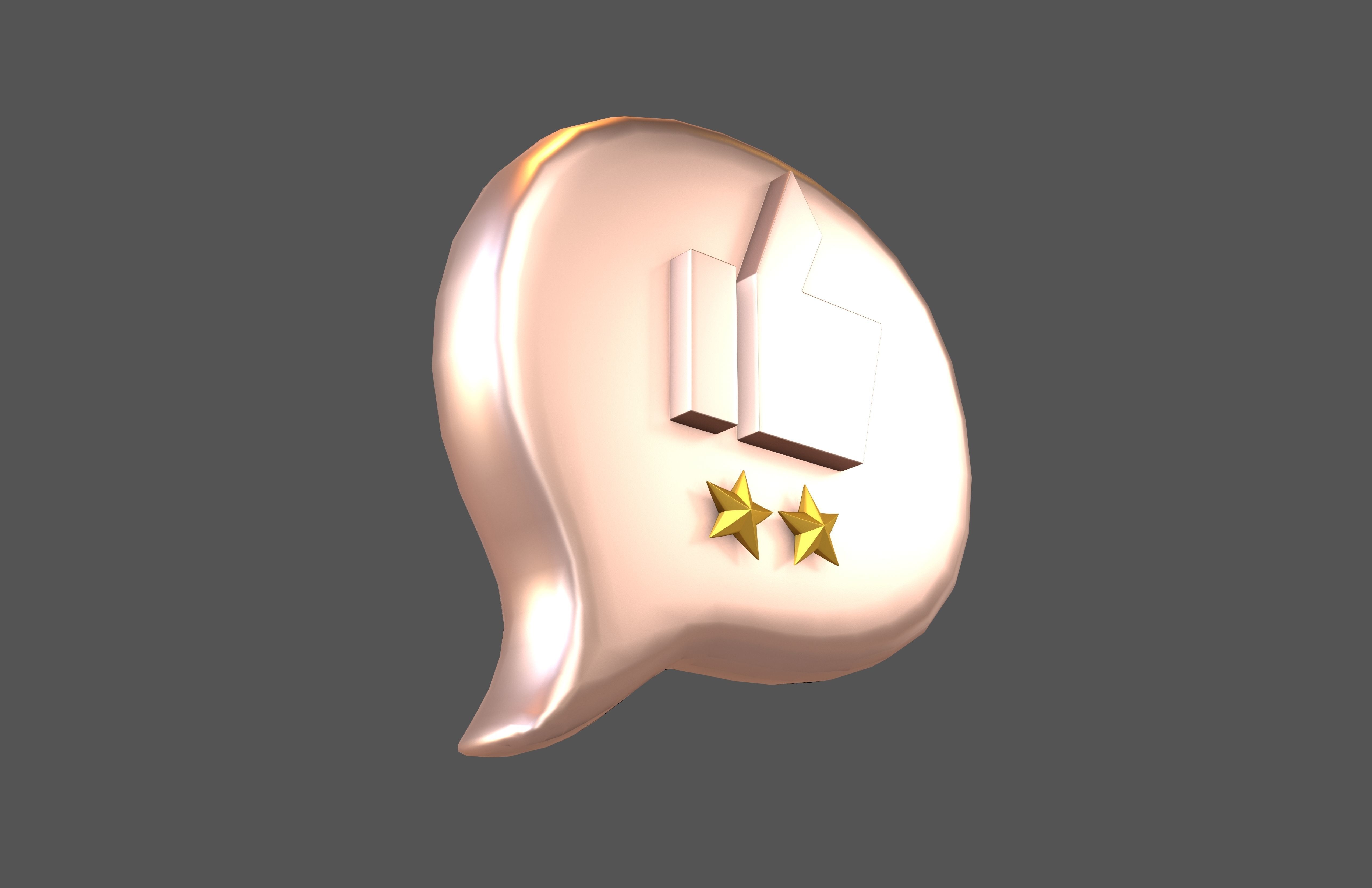 Rating Two Star Bubble Icon V2 011 Low-poly 3D model_1