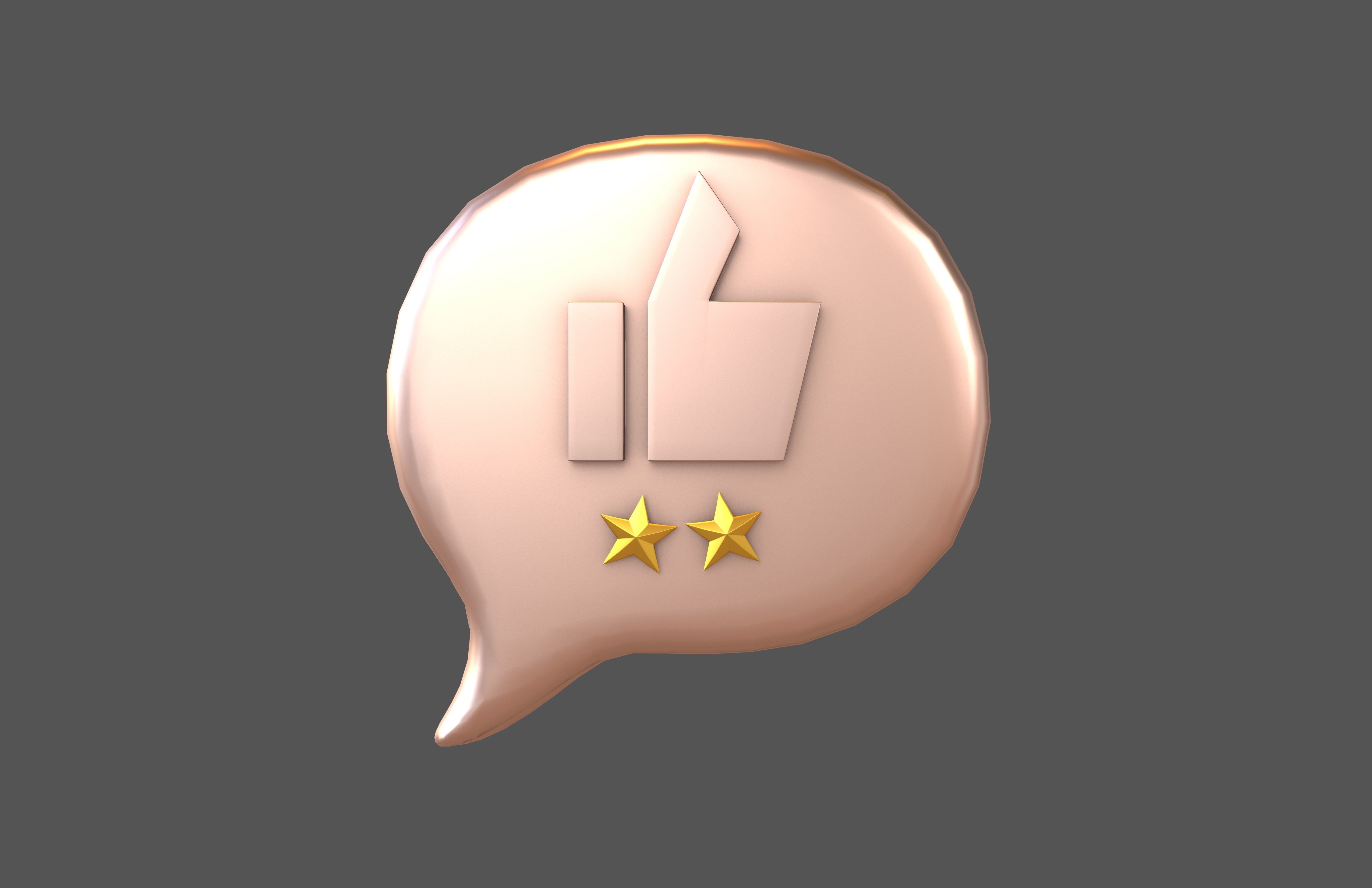 Rating Two Star Bubble Icon V2 011 Low-poly 3D model_2