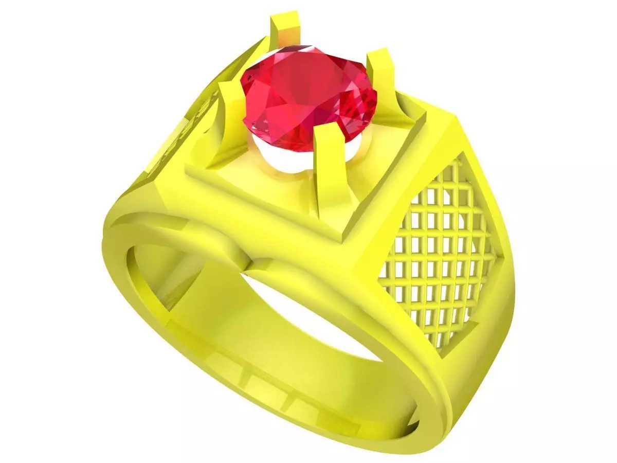 Luxury Men Gemstone Ring Jewelry 3D Model for Gold Casting 6133 3D print model