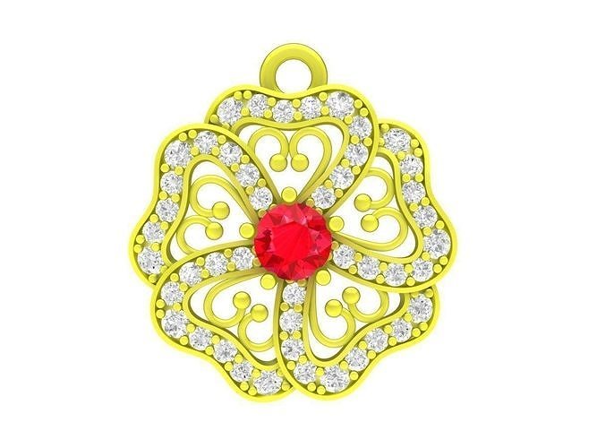 6134 Diamond Flower Pendant 3D print model