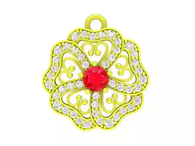 6134 Diamond Flower Pendant