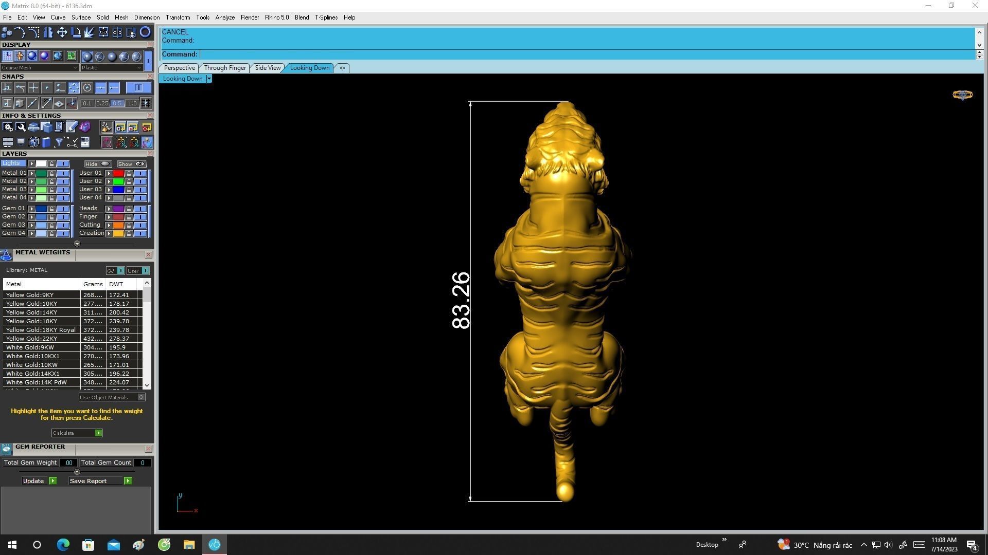 6136 Tiger for Jewelry 3D print model_6