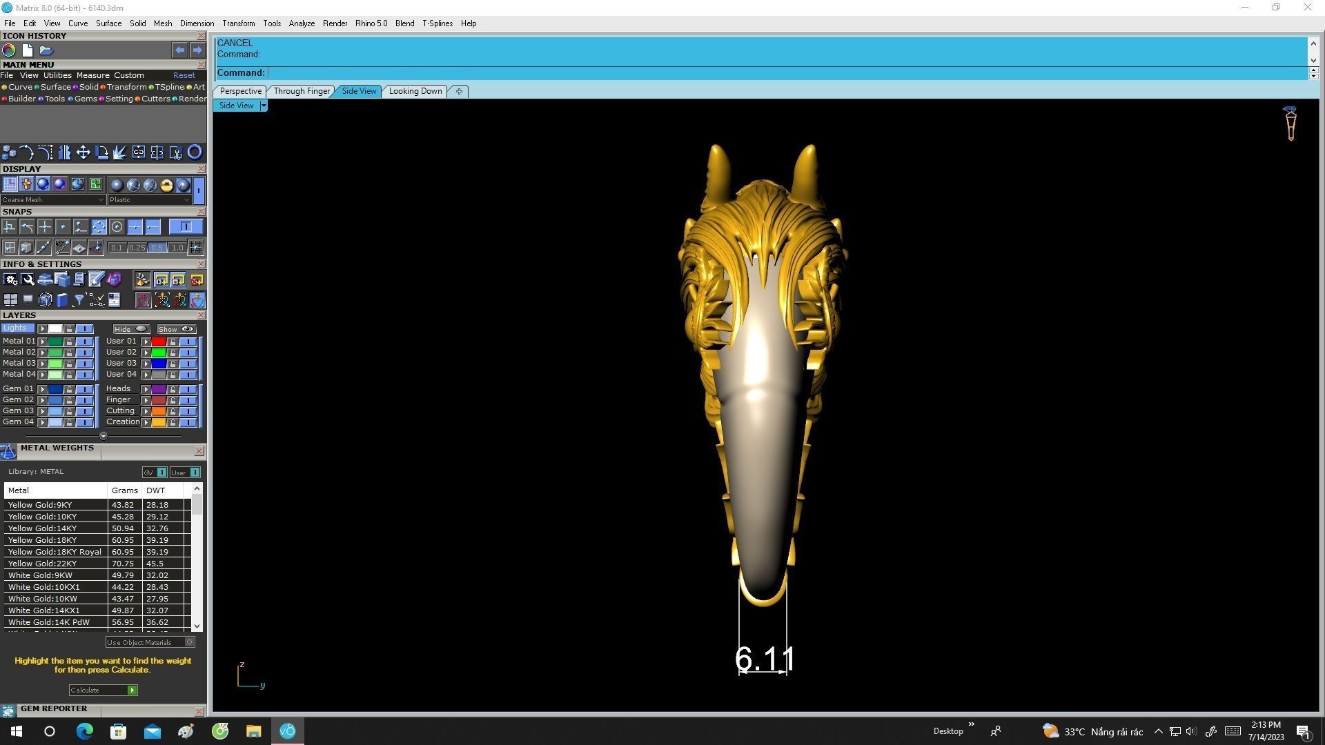 6140 head of dragon warp nails of tiger pendant 3D print model_7