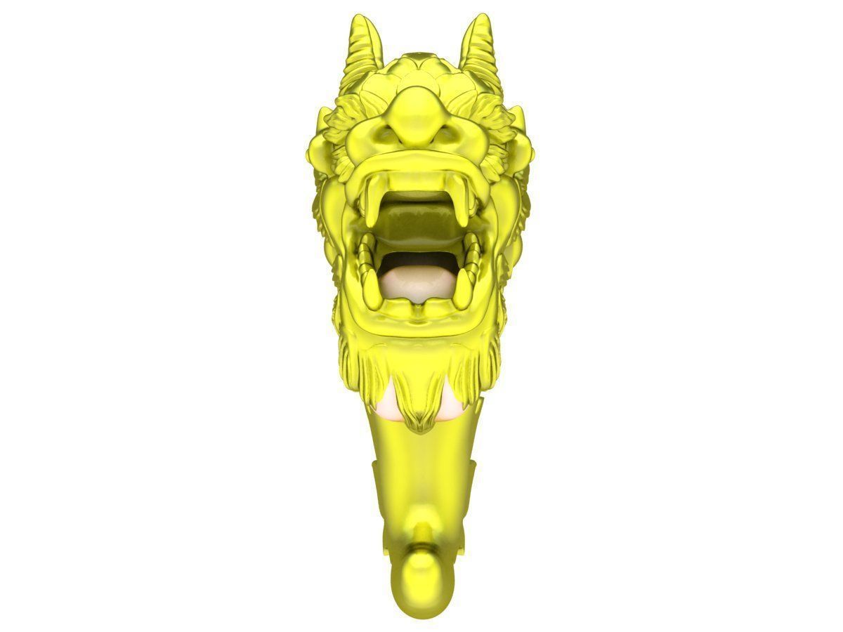 6140 head of dragon warp nails of tiger pendant 3D print model_2