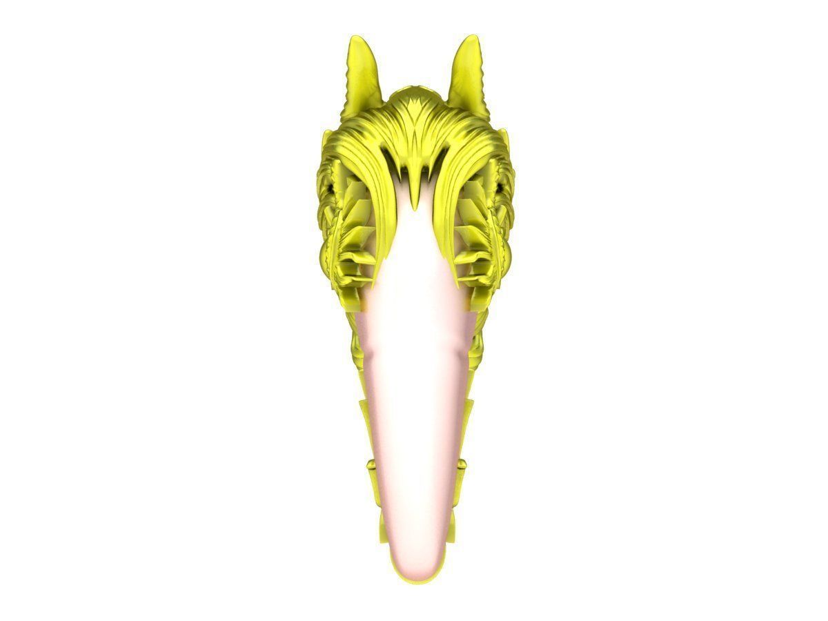6140 head of dragon warp nails of tiger pendant 3D print model_4