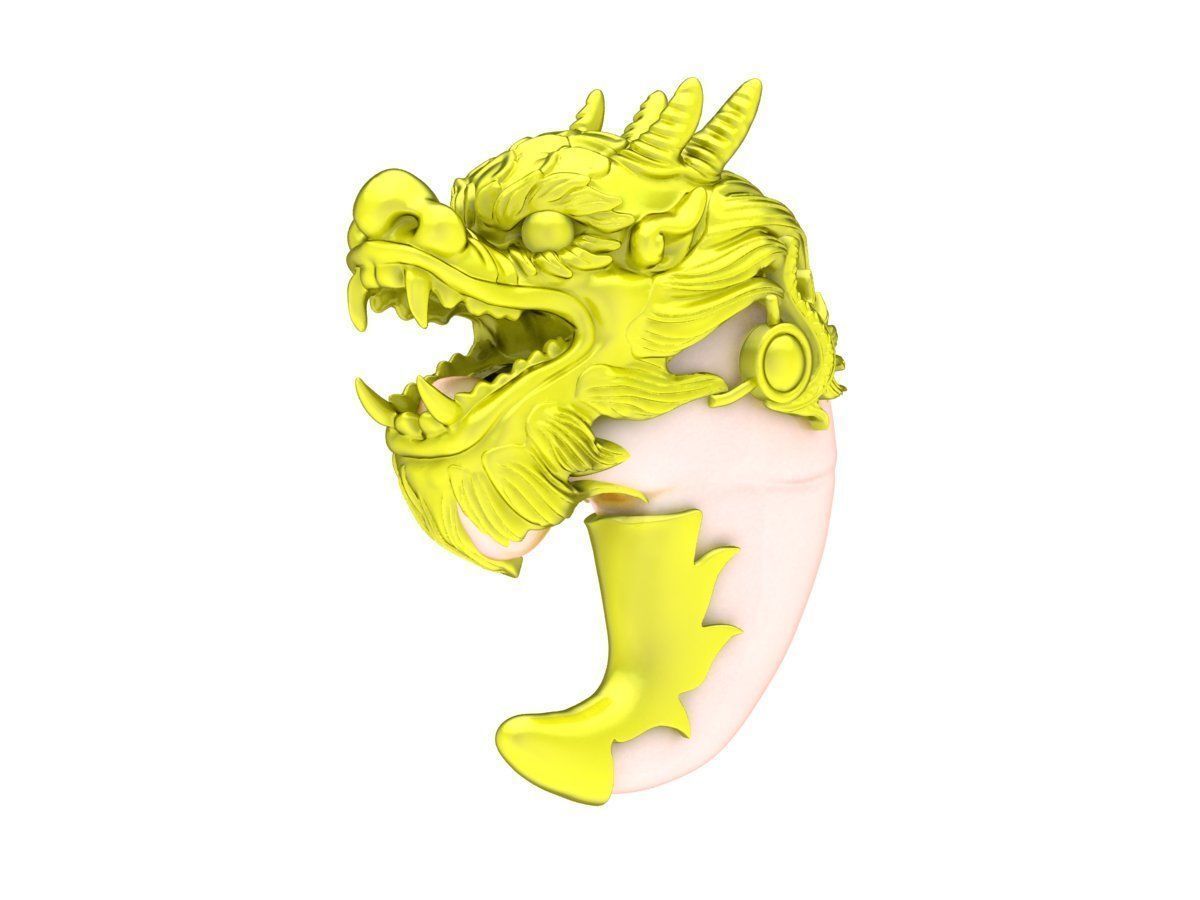 6140 head of dragon warp nails of tiger pendant 3D print model_1