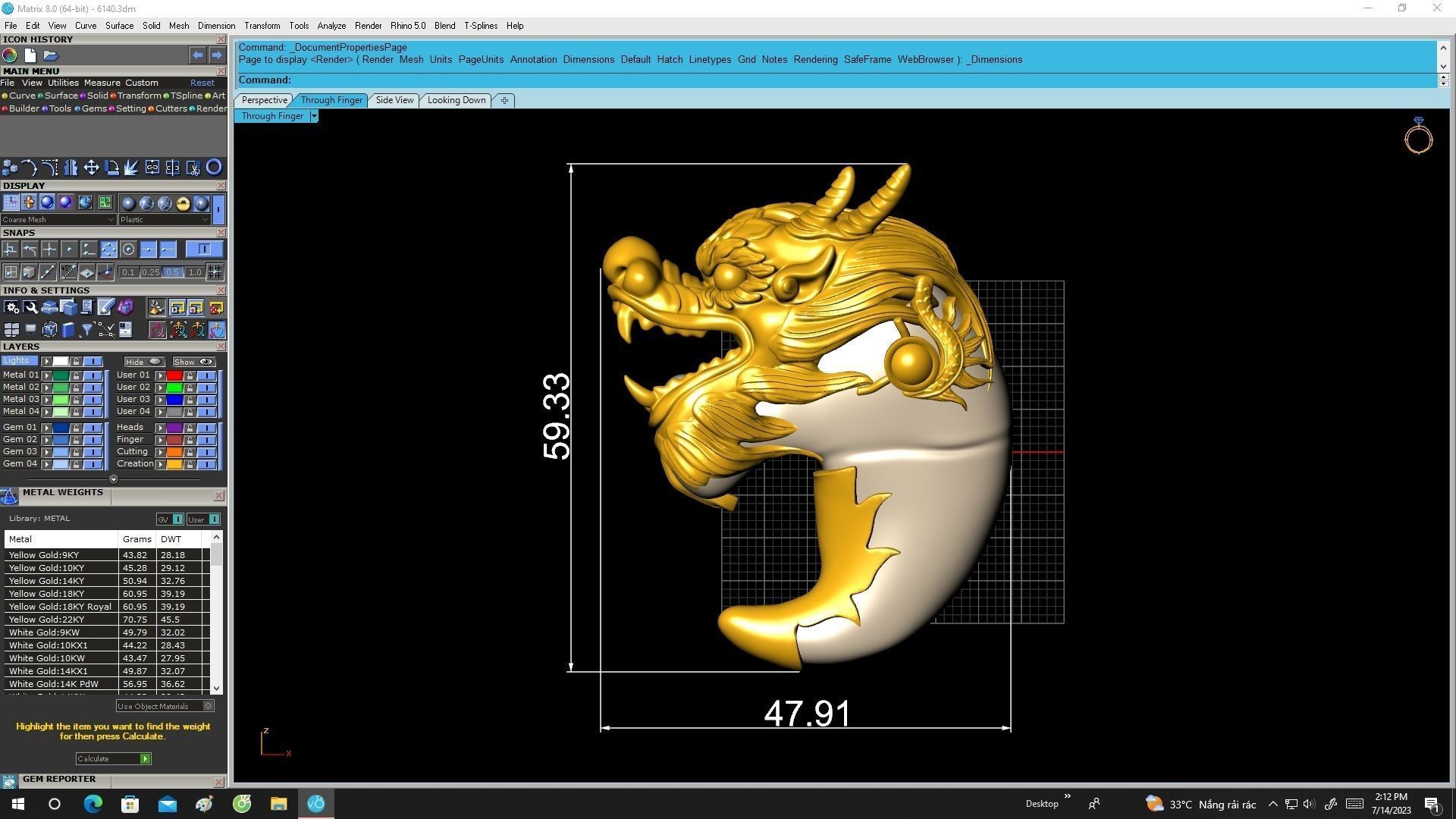 6140 head of dragon warp nails of tiger pendant 3D print model_6