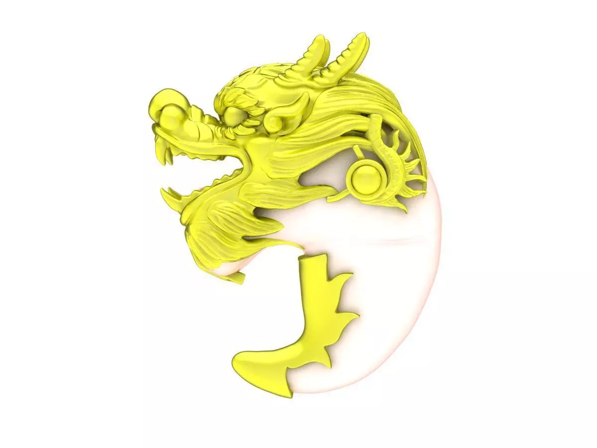 6140 head of dragon warp nails of tiger pendant 3D print model_0
