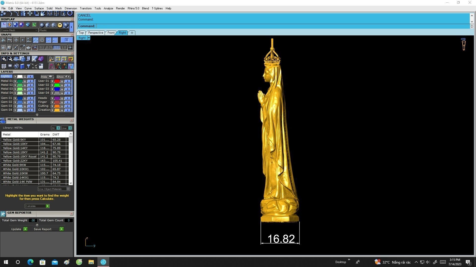 6151 Maria stuate 3D print model_8