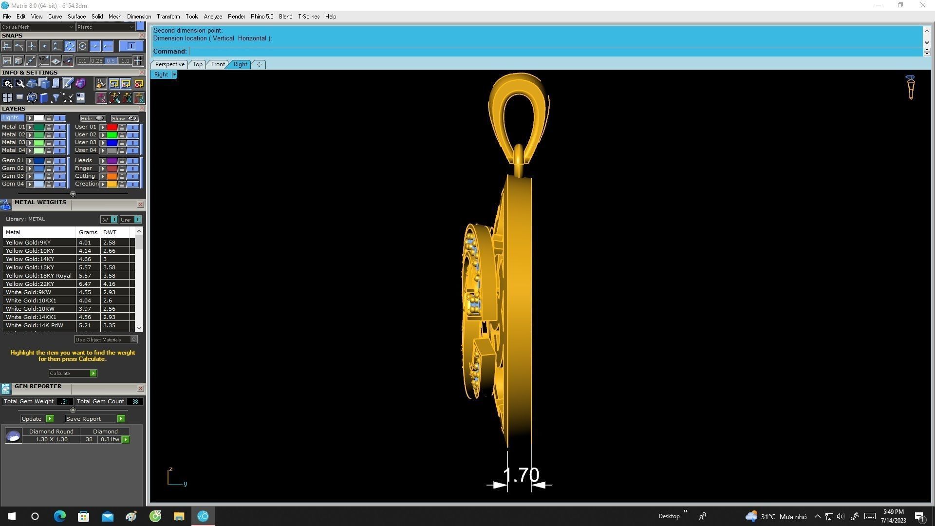 6154 Fashion women pendant  3D print model_7