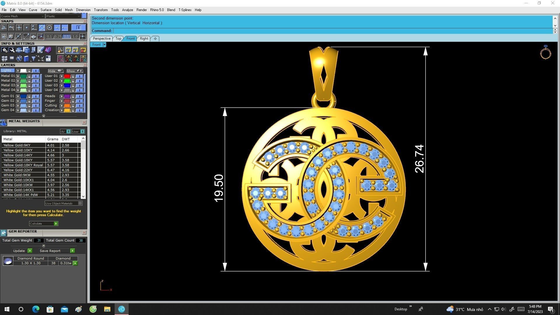 6154 Fashion women pendant  3D print model_6