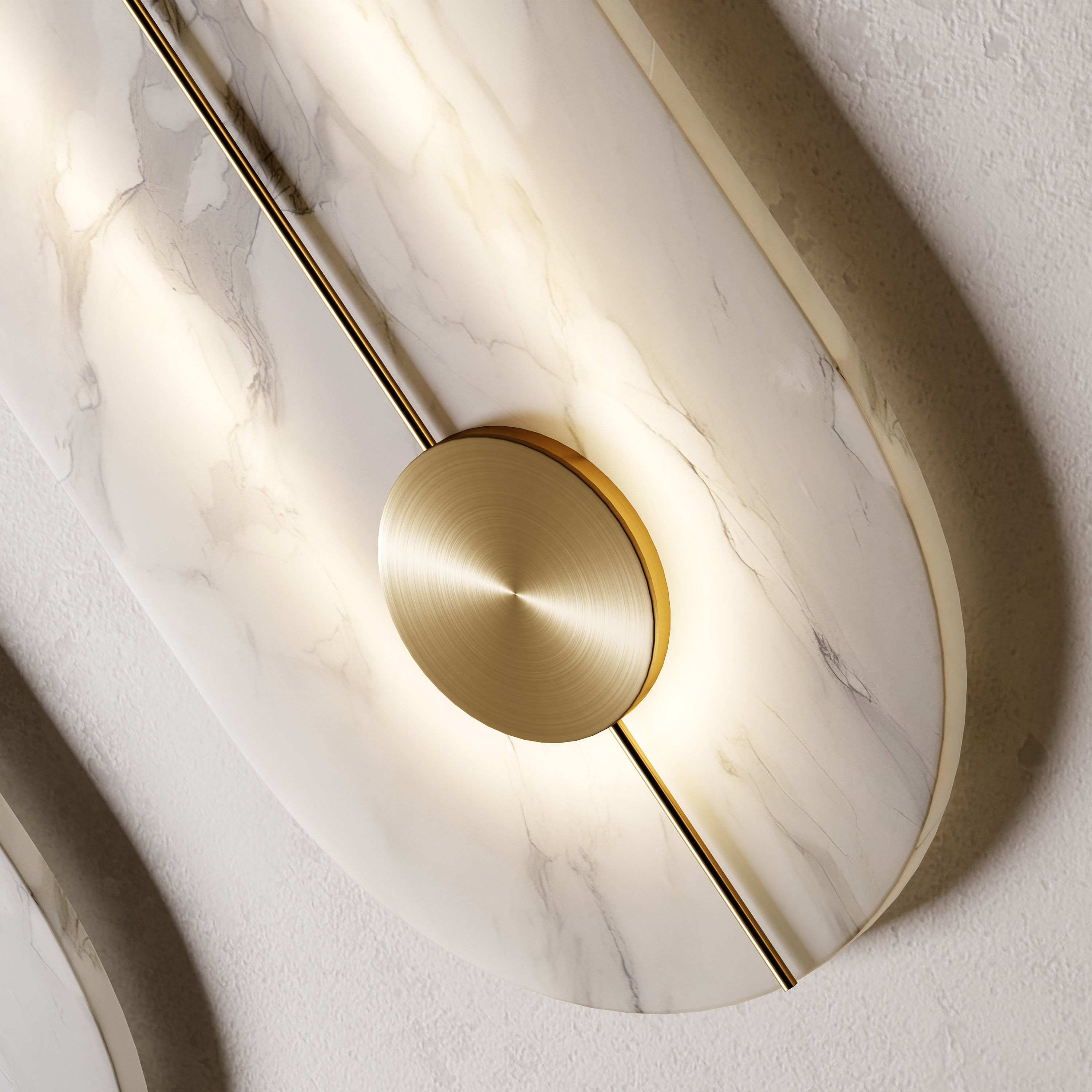 Marble Wall Lamp Low-poly 3D model_2