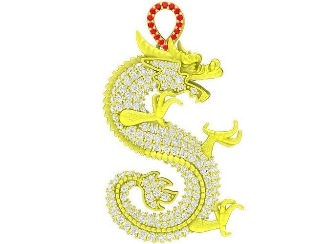 6155 Chinese Dragon Pendant  3D print model