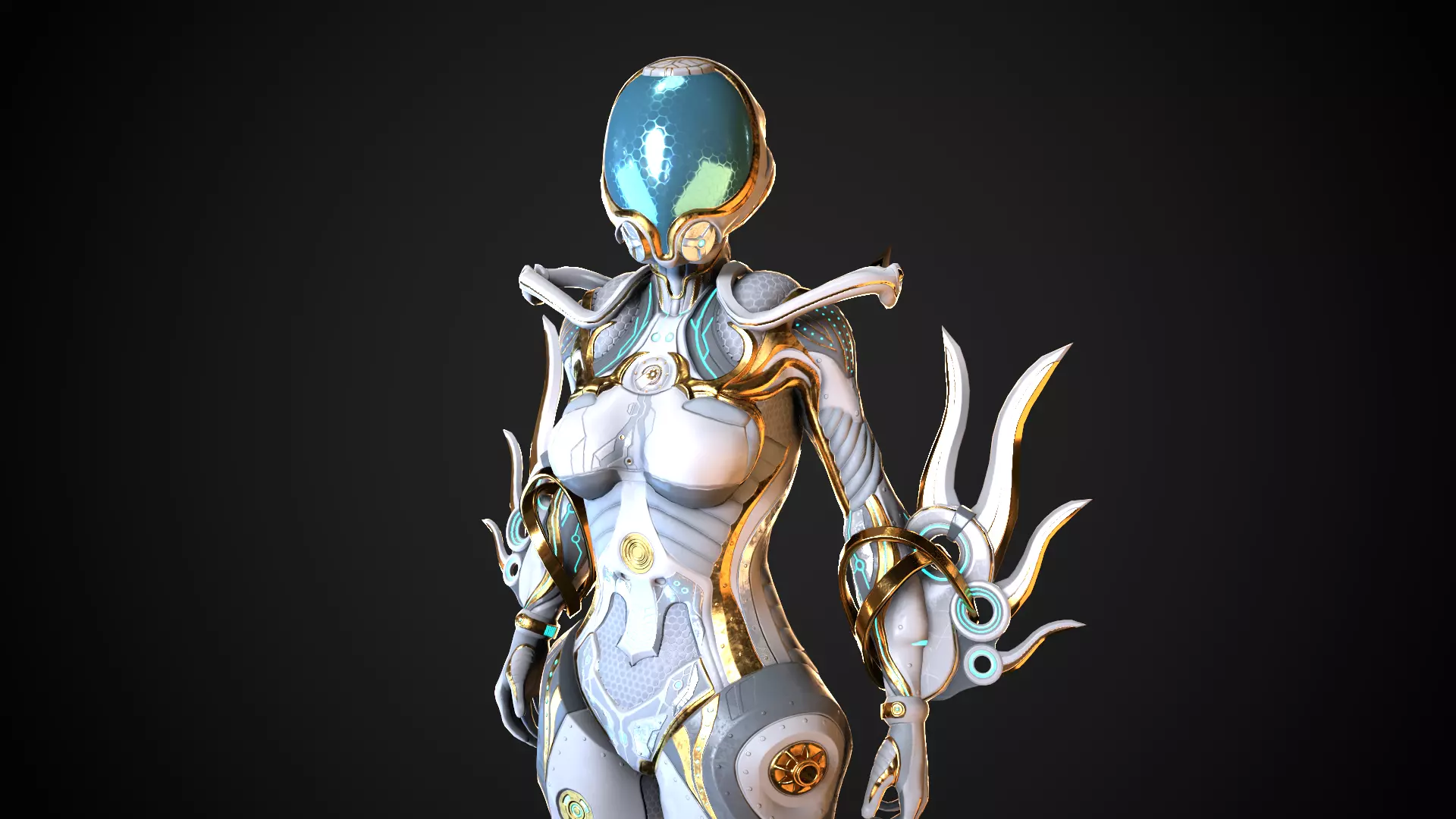Cyborg M series Low-poly 3D model_0