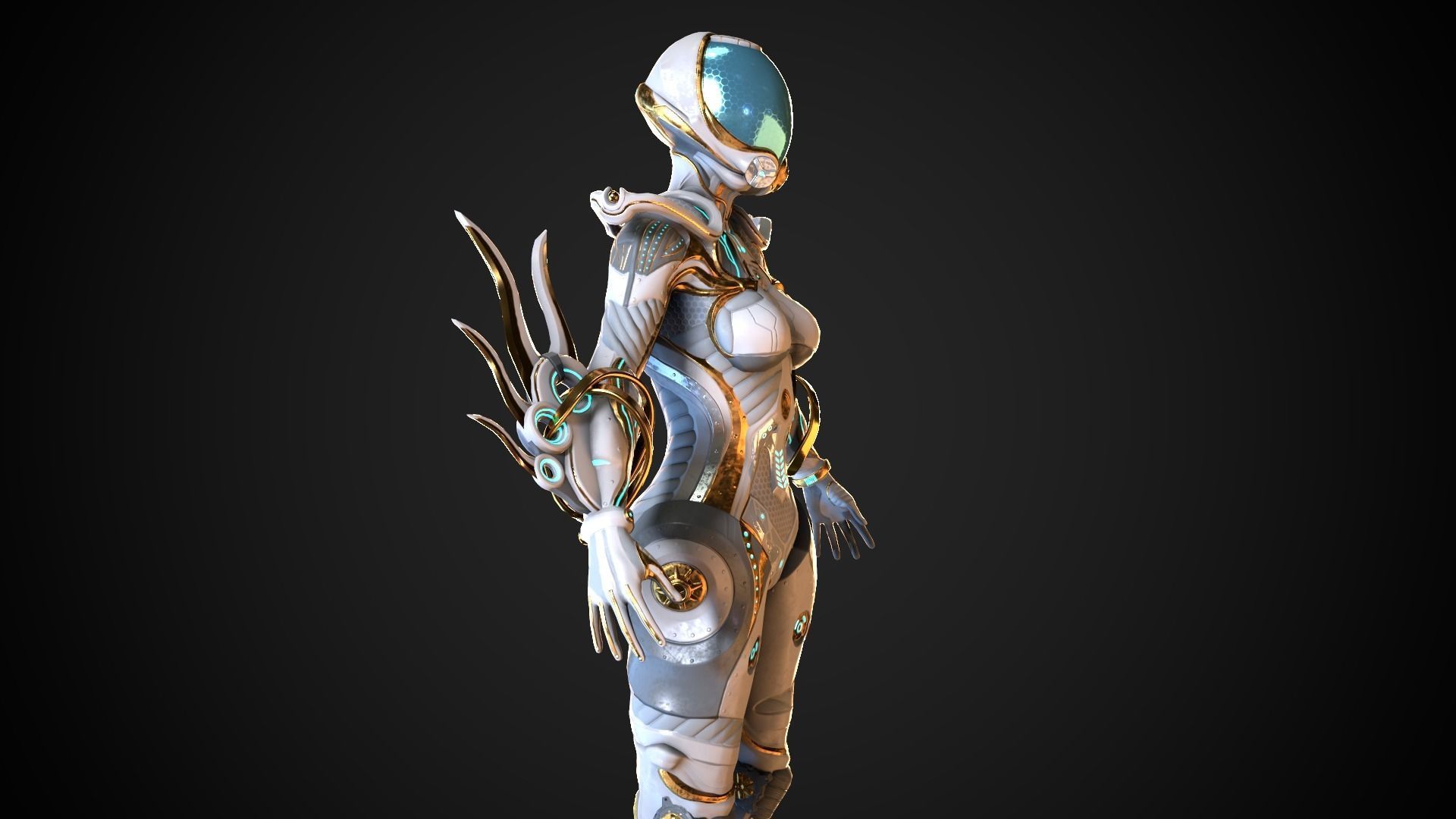 Cyborg M series Low-poly 3D model_3