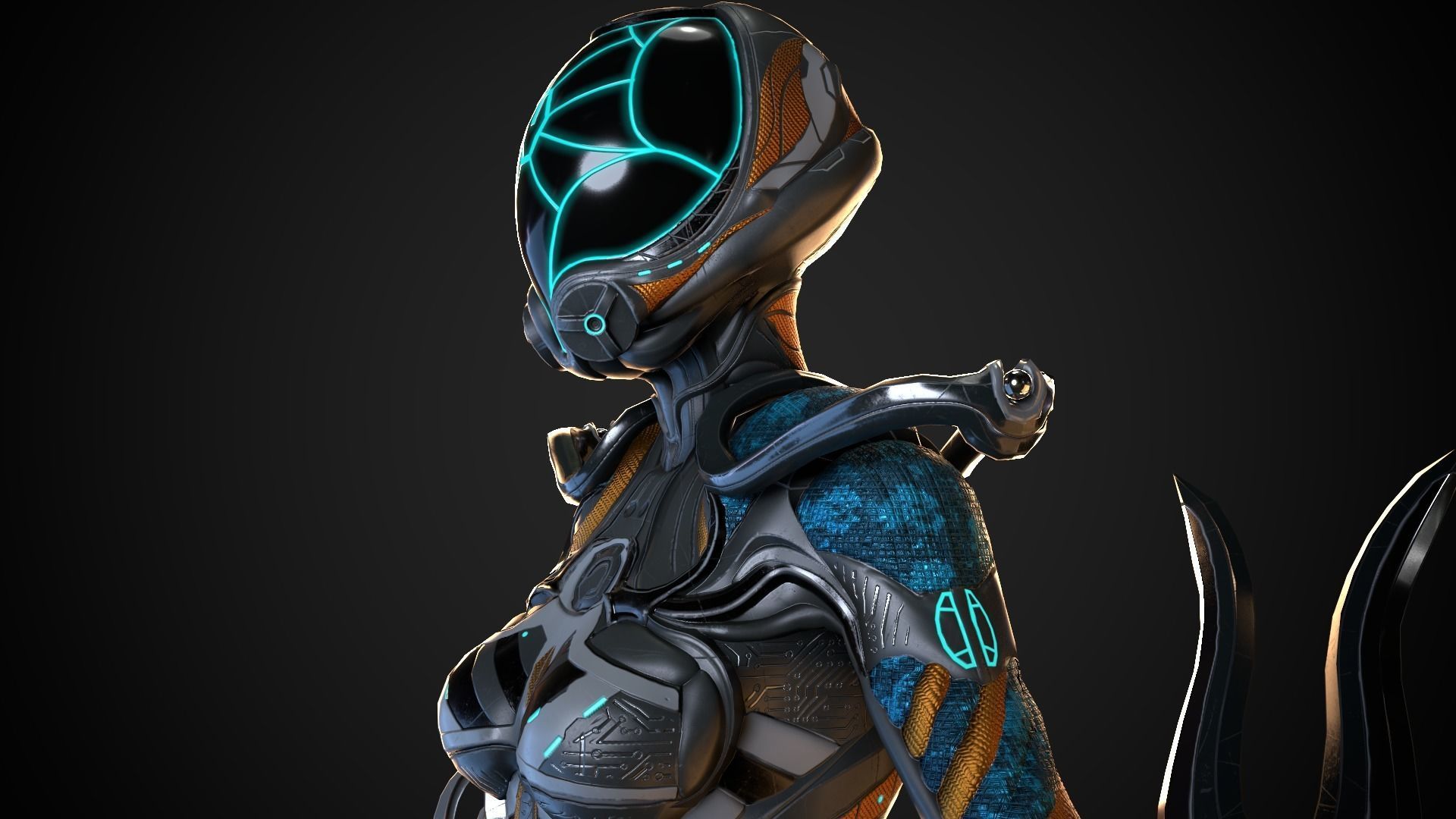 Cyborg M series Low-poly 3D model_7
