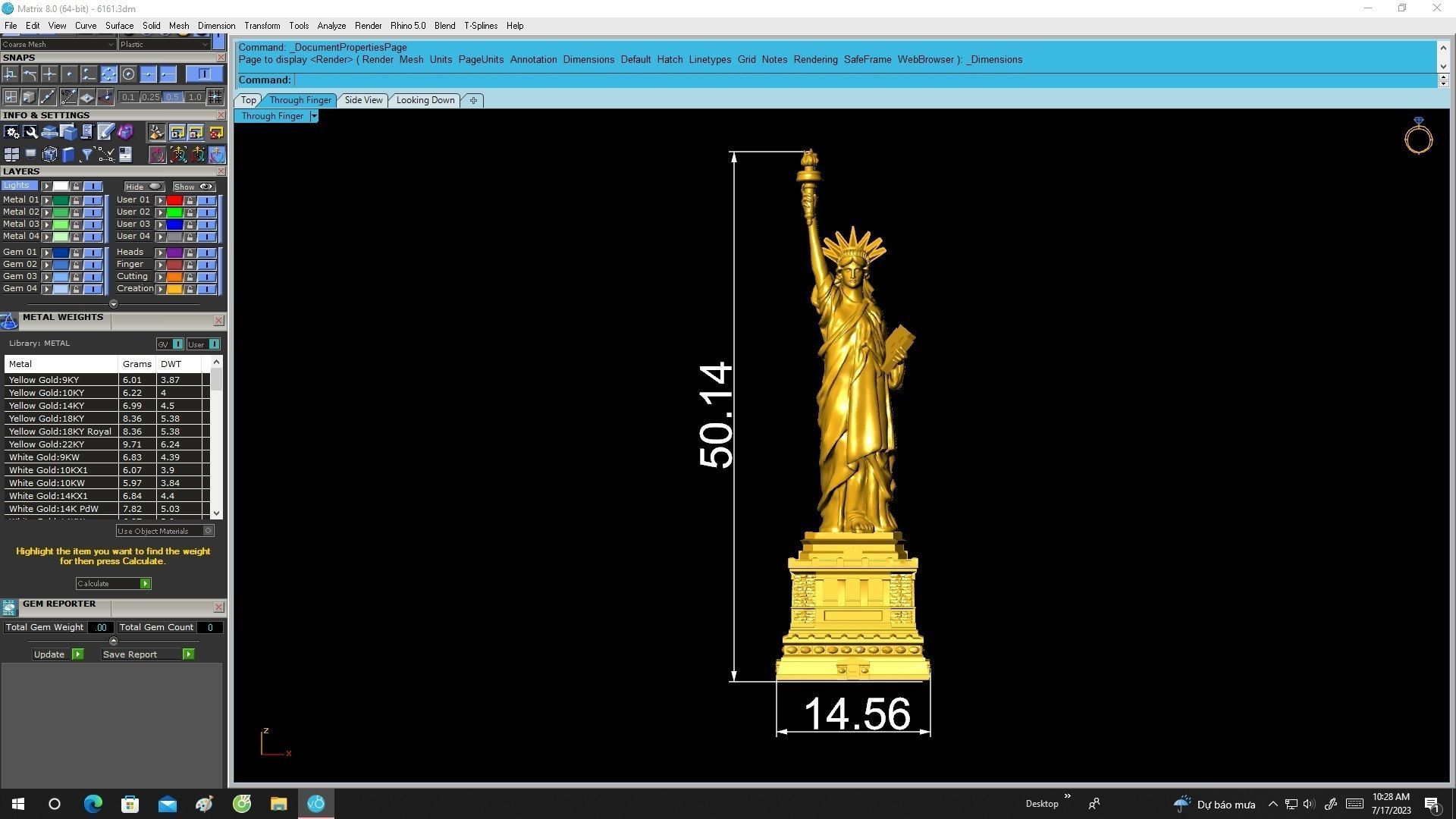 6161 Statue of Liberty Hollow Pendant 3D print model_6