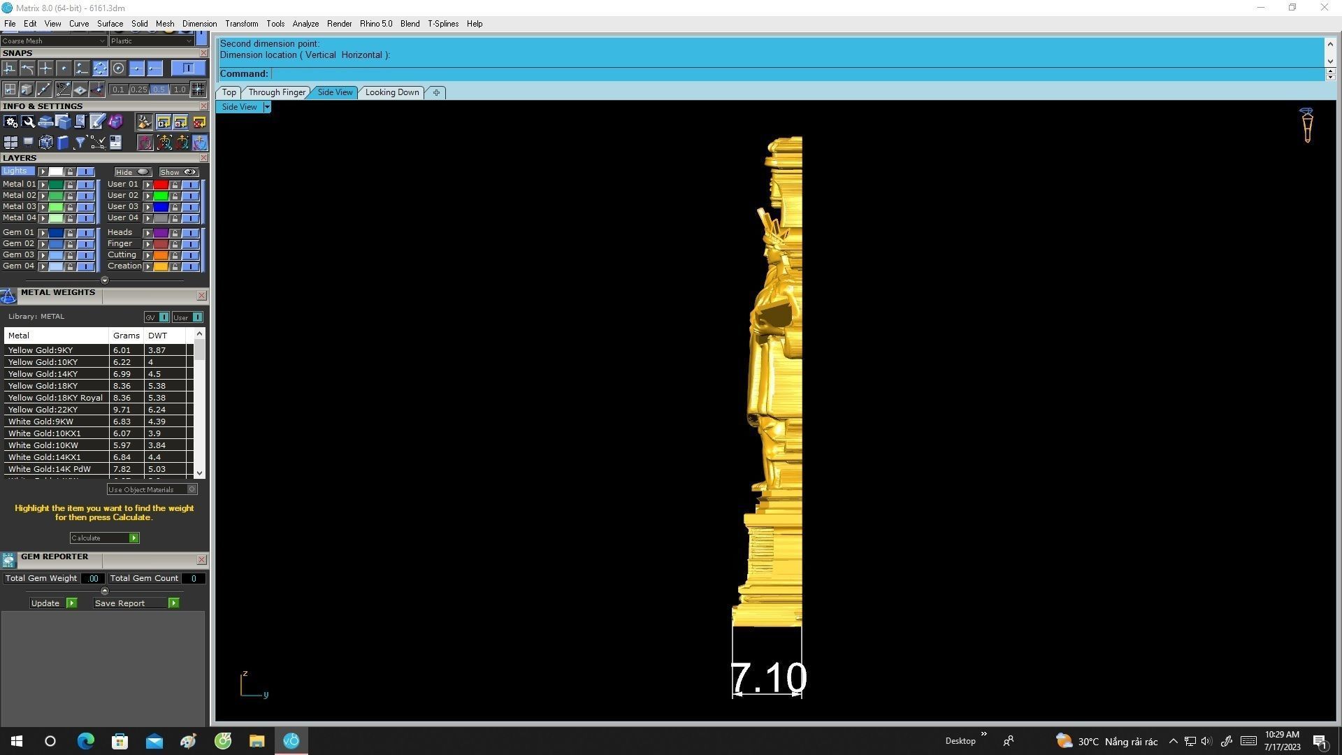 6161 Statue of Liberty Hollow Pendant 3D print model_7