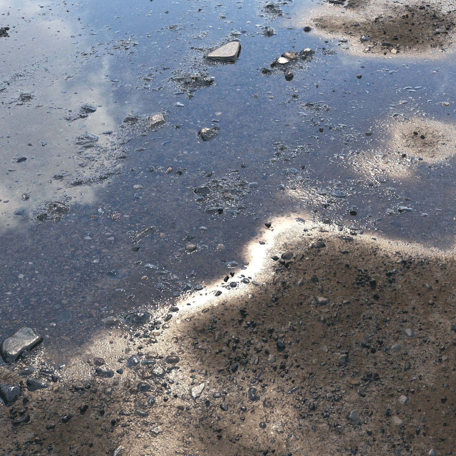 Ground material with stones 04 3D model_2