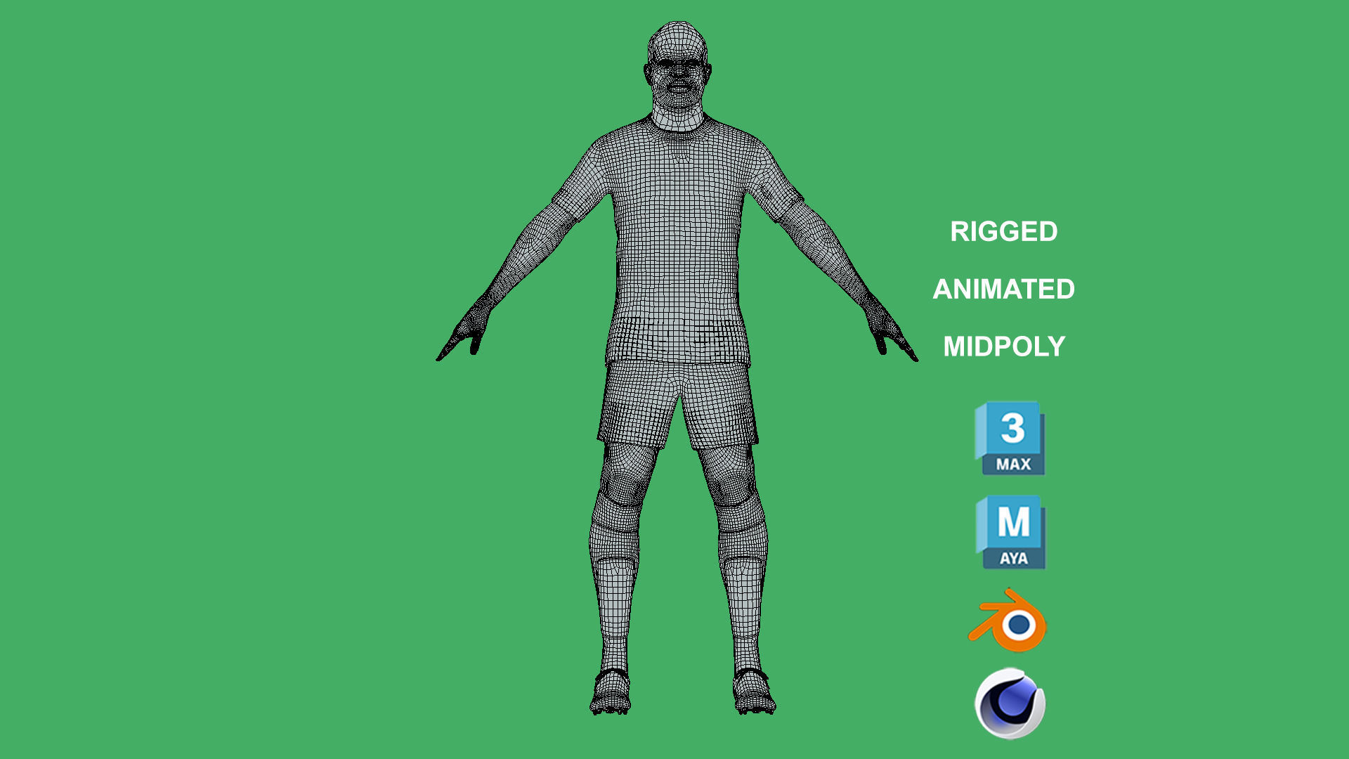 3D Rigged NGolo Kante Al-Ittihad 2024 3D model_4