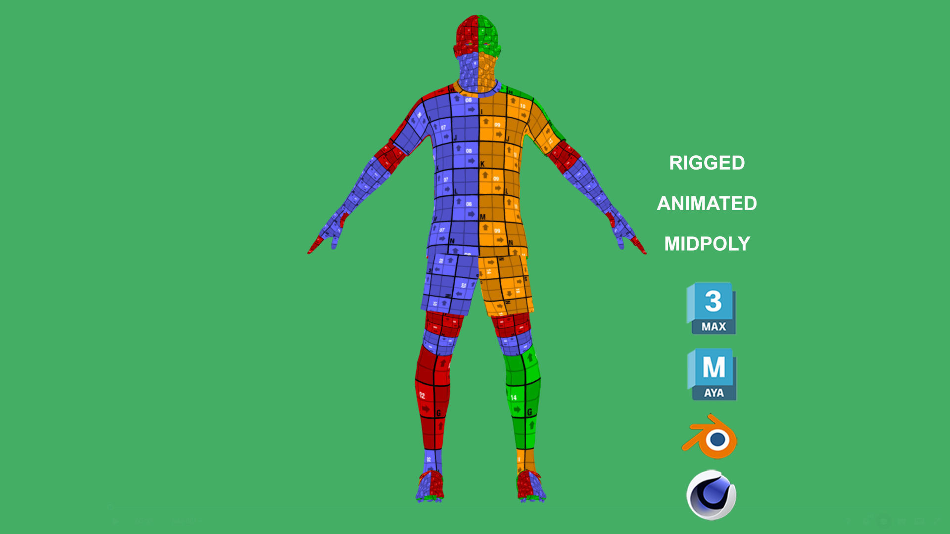 3D Rigged NGolo Kante Al-Ittihad 2024 3D model_5