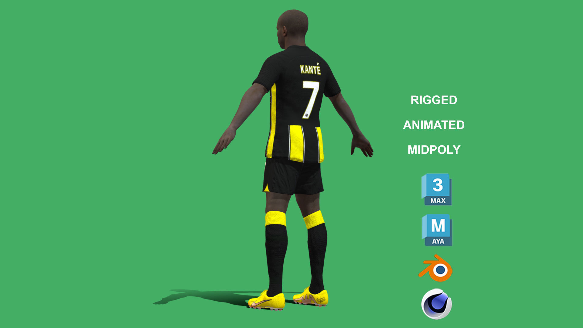 3D Rigged NGolo Kante Al-Ittihad 2024 3D model_10