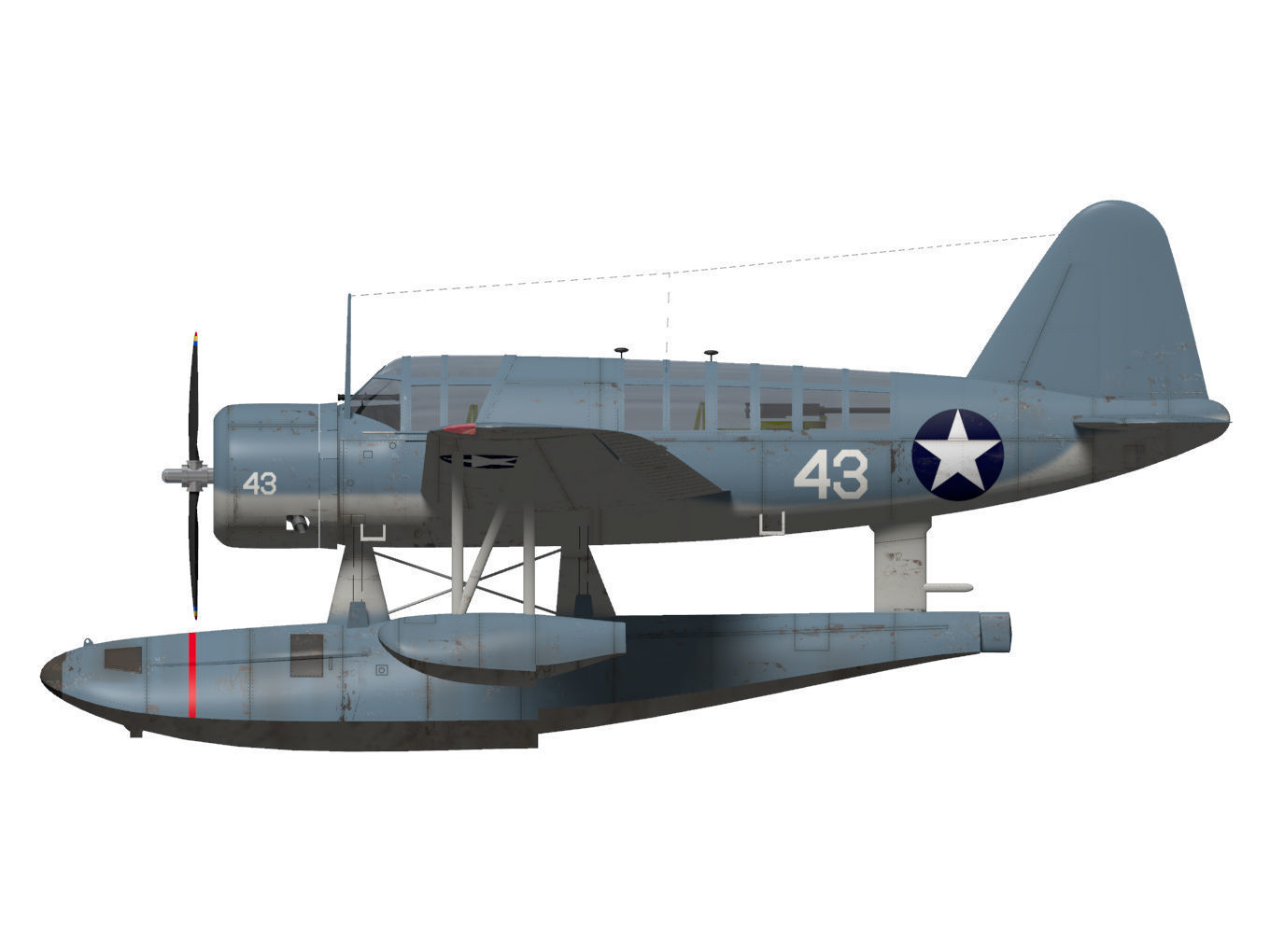 Chance Vought OS2U Kingfisher 3D model_5