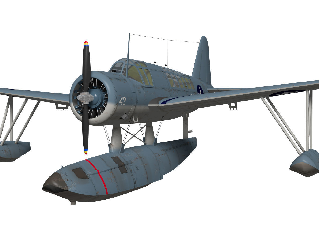 Chance Vought OS2U Kingfisher 3D model_4