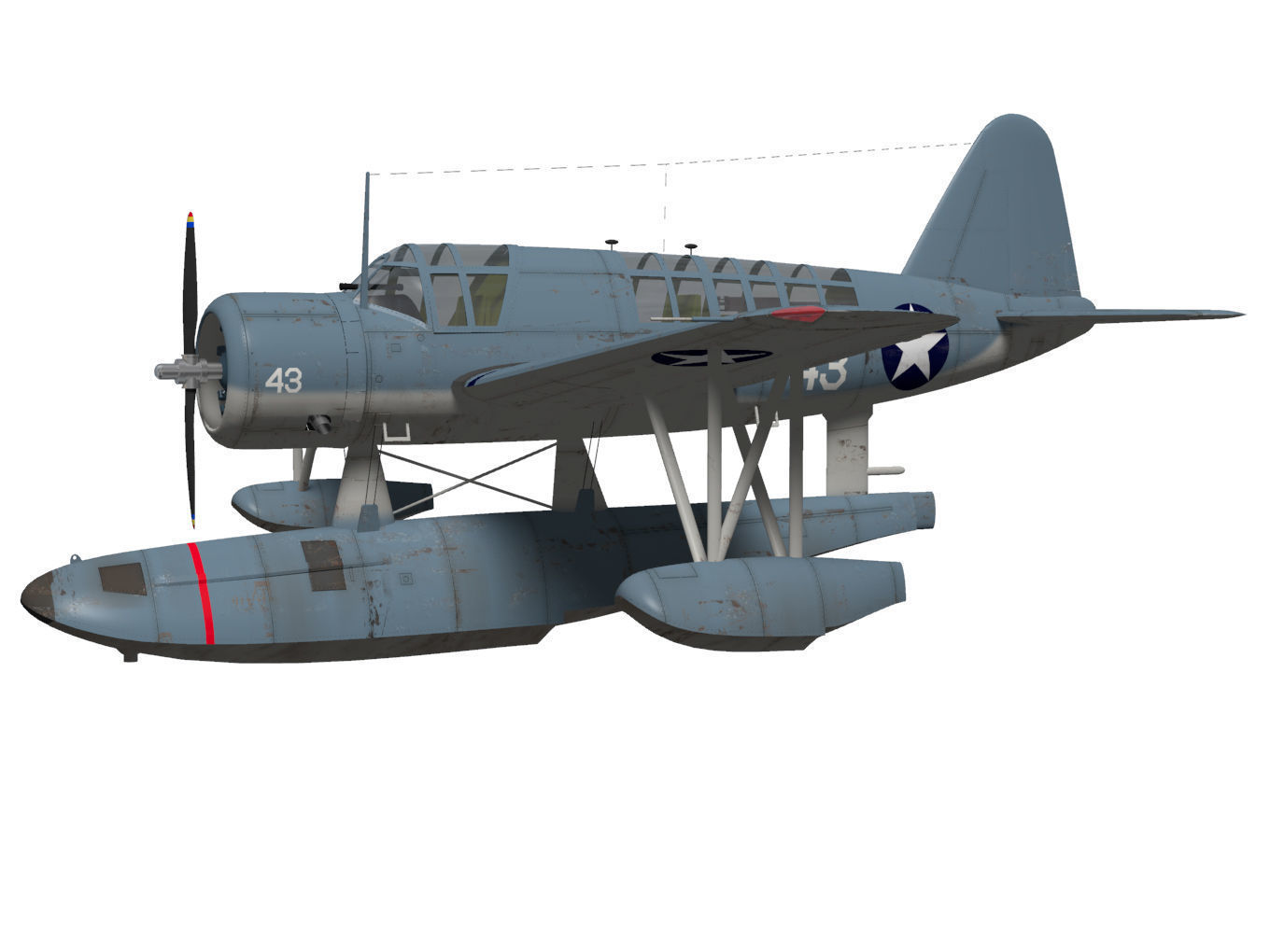 Chance Vought OS2U Kingfisher 3D model_2