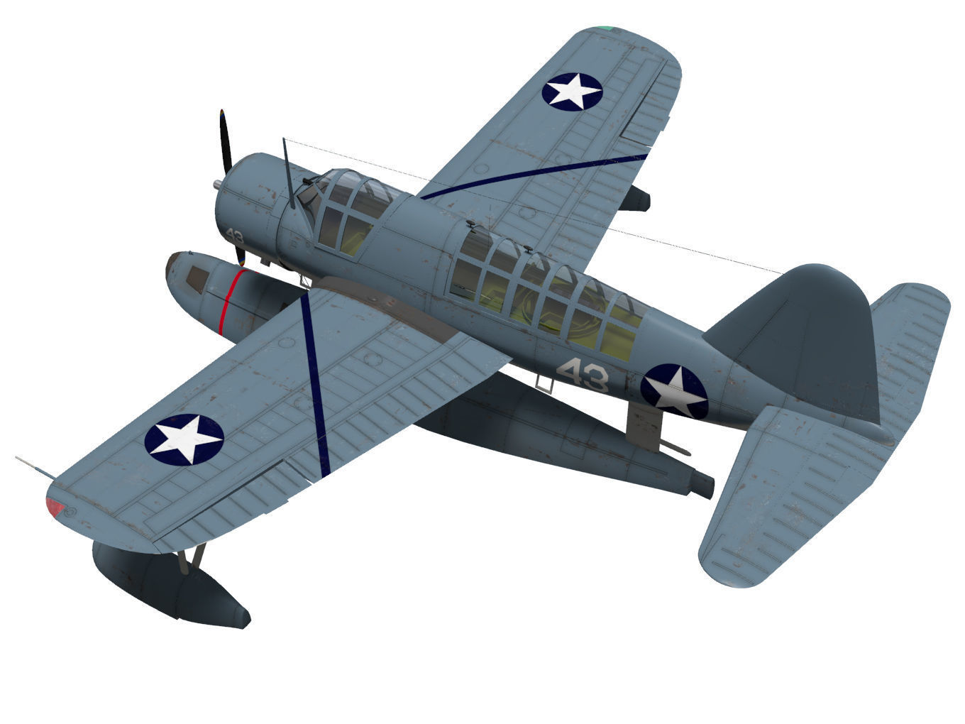 Chance Vought OS2U Kingfisher 3D model_1