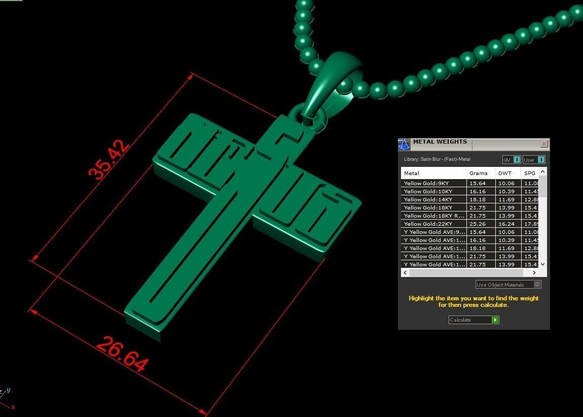 Light Gold Cross New Design CP 55 3D print model_4