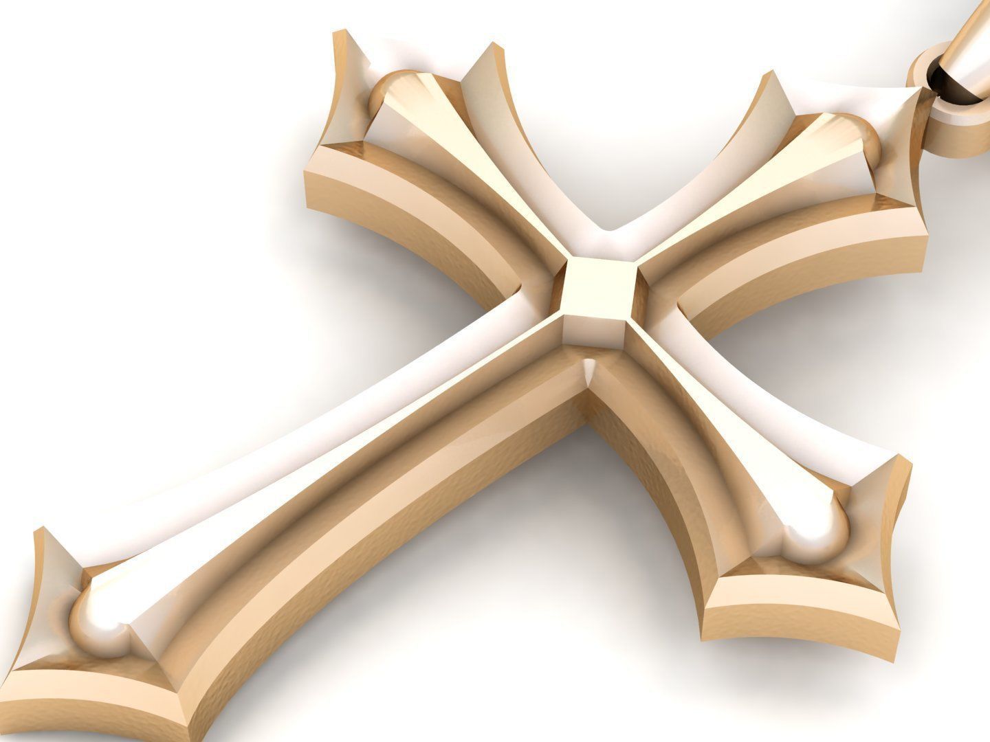 Light Gold Cross New Design CP 43 3D print model_4