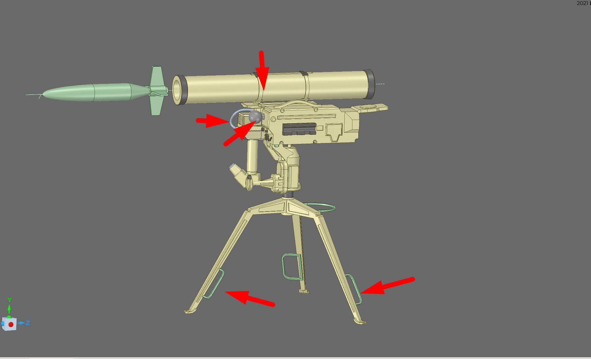 9M133 Kornet - AT-14 Spriggan Russian ATGM 3D print model_5