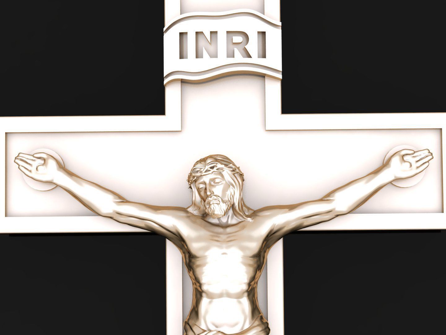 Light Gold Cross New Design CP 2 3D print model_3