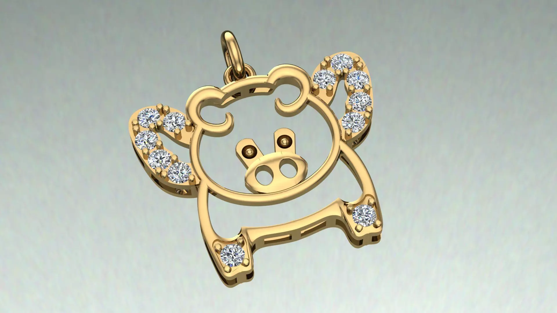 Pig pendant Free 3D print model_0