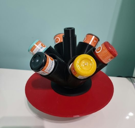Rotating Paint Bottle Rack Free 3D print model