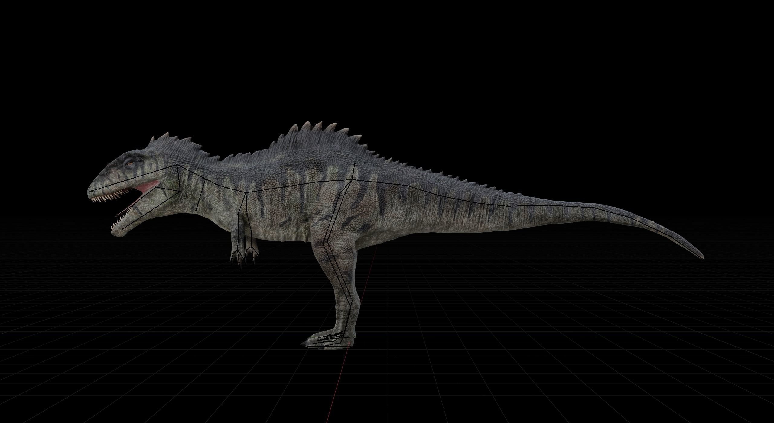 Monster Giganotosaurus Dinosaur Low-poly 3D model_22