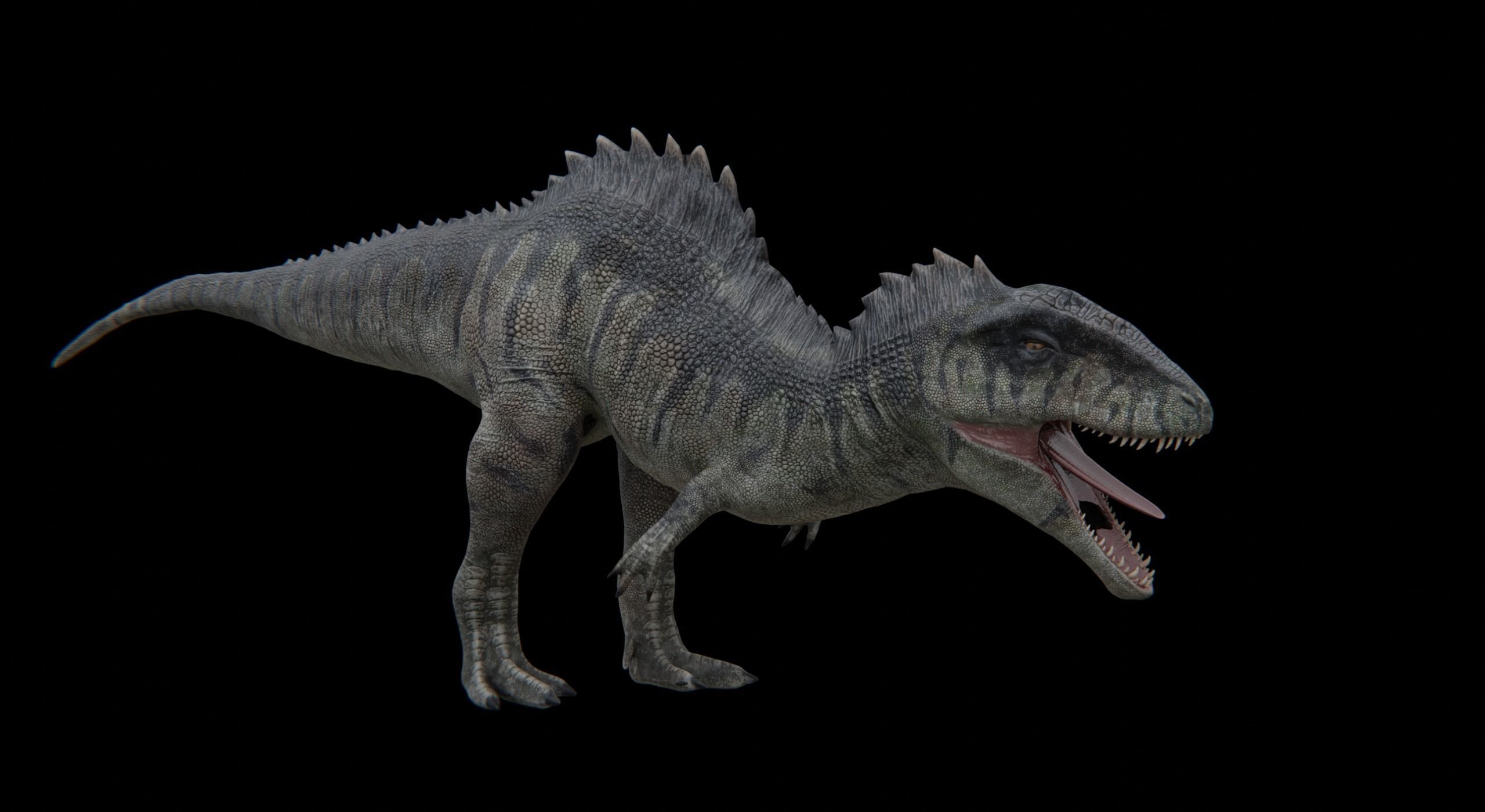 Monster Giganotosaurus Dinosaur Low-poly 3D model_12