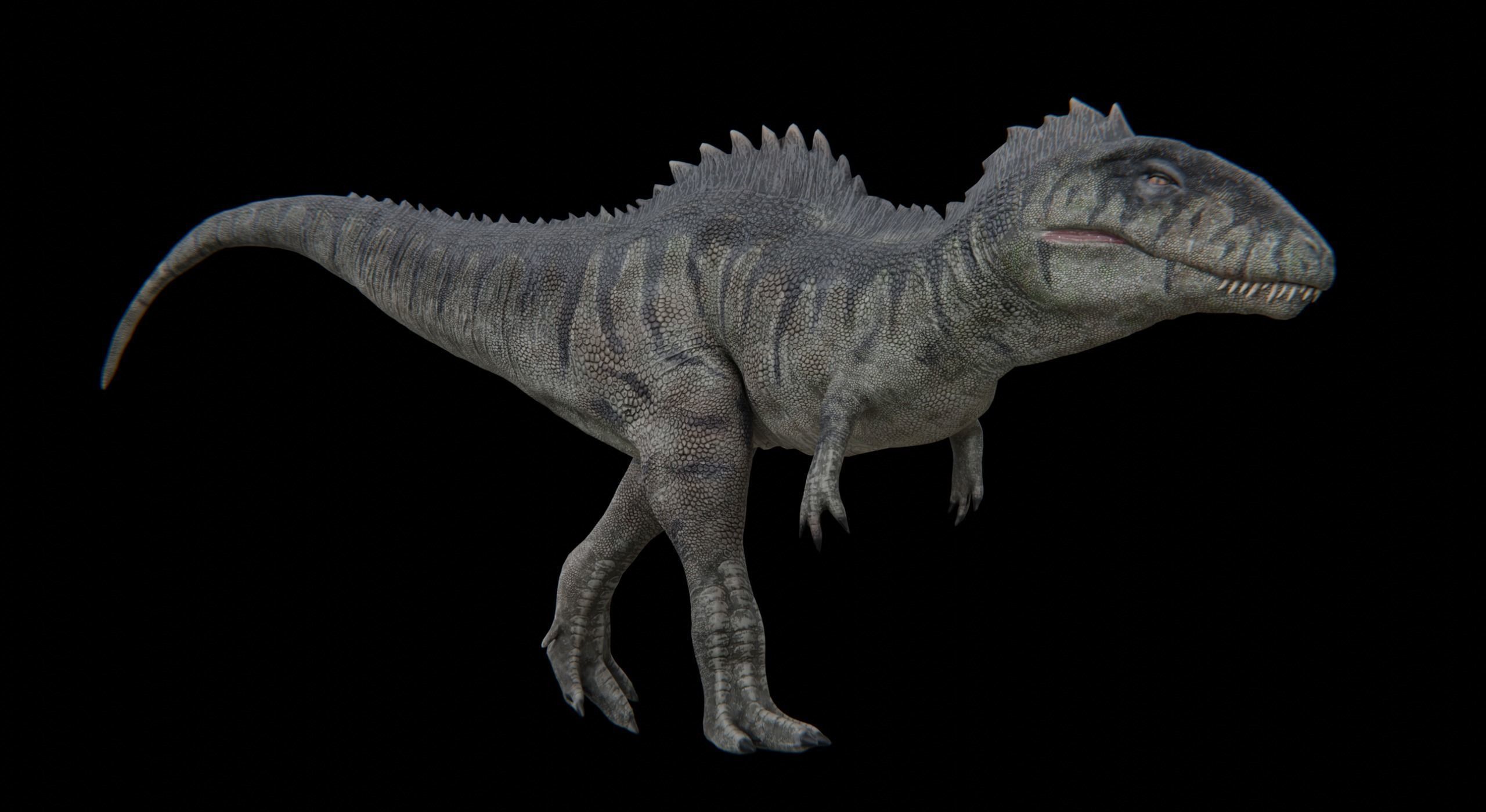 Monster Giganotosaurus Dinosaur Low-poly 3D model_20