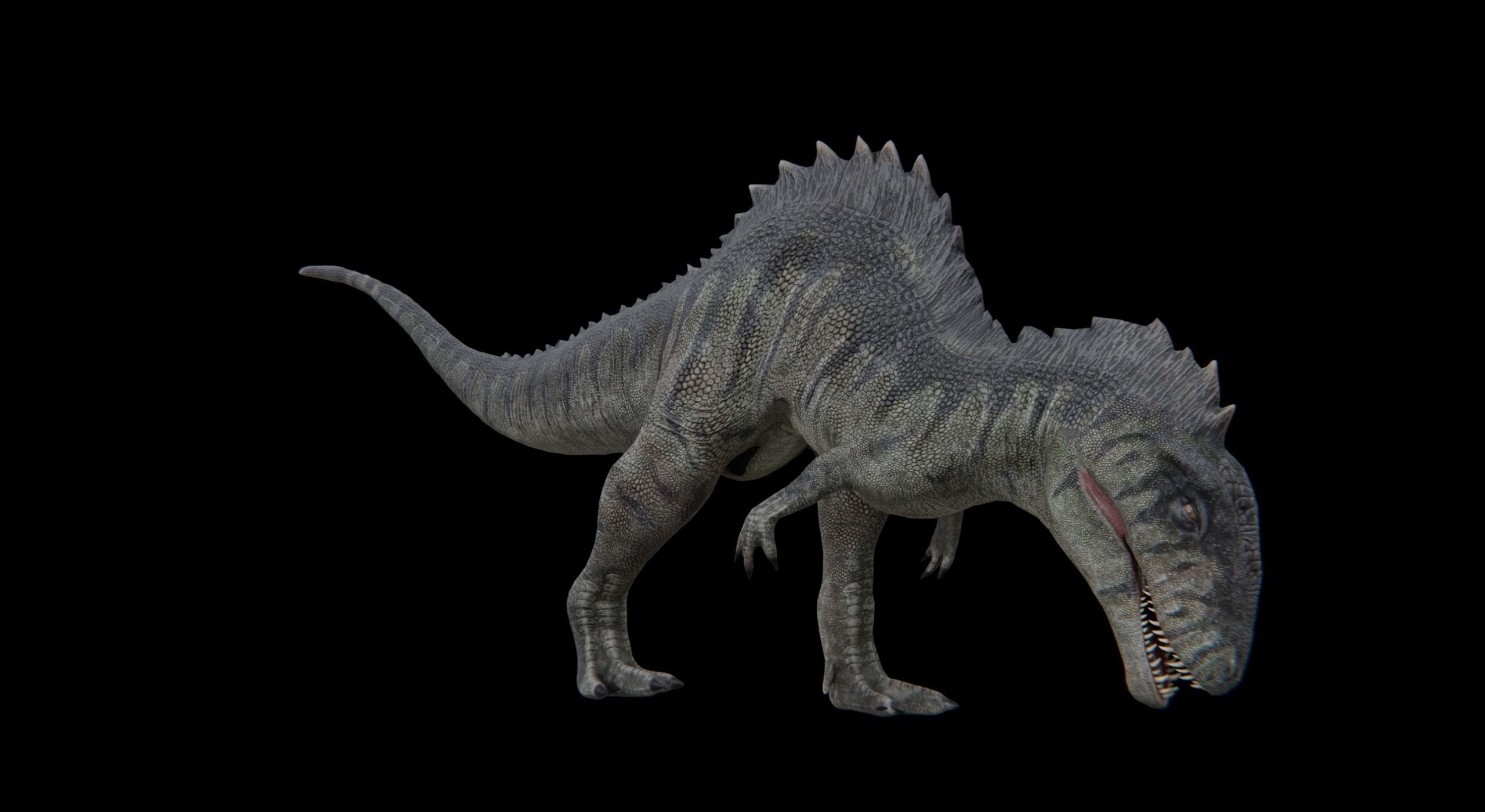 Monster Giganotosaurus Dinosaur Low-poly 3D model_10