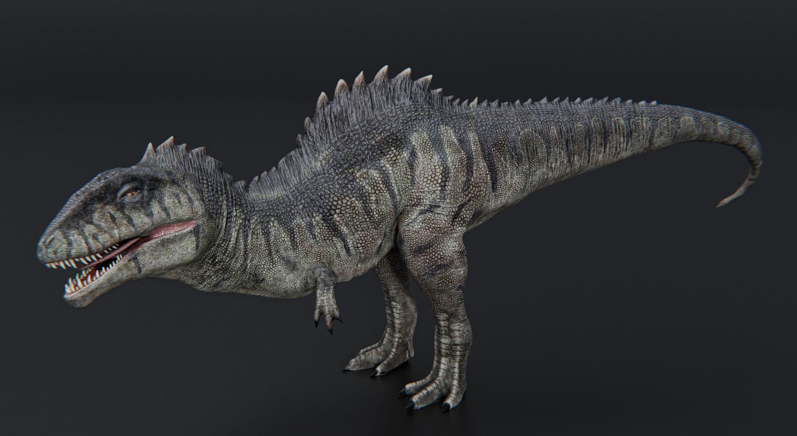 Monster Giganotosaurus Dinosaur Low-poly 3D model_30